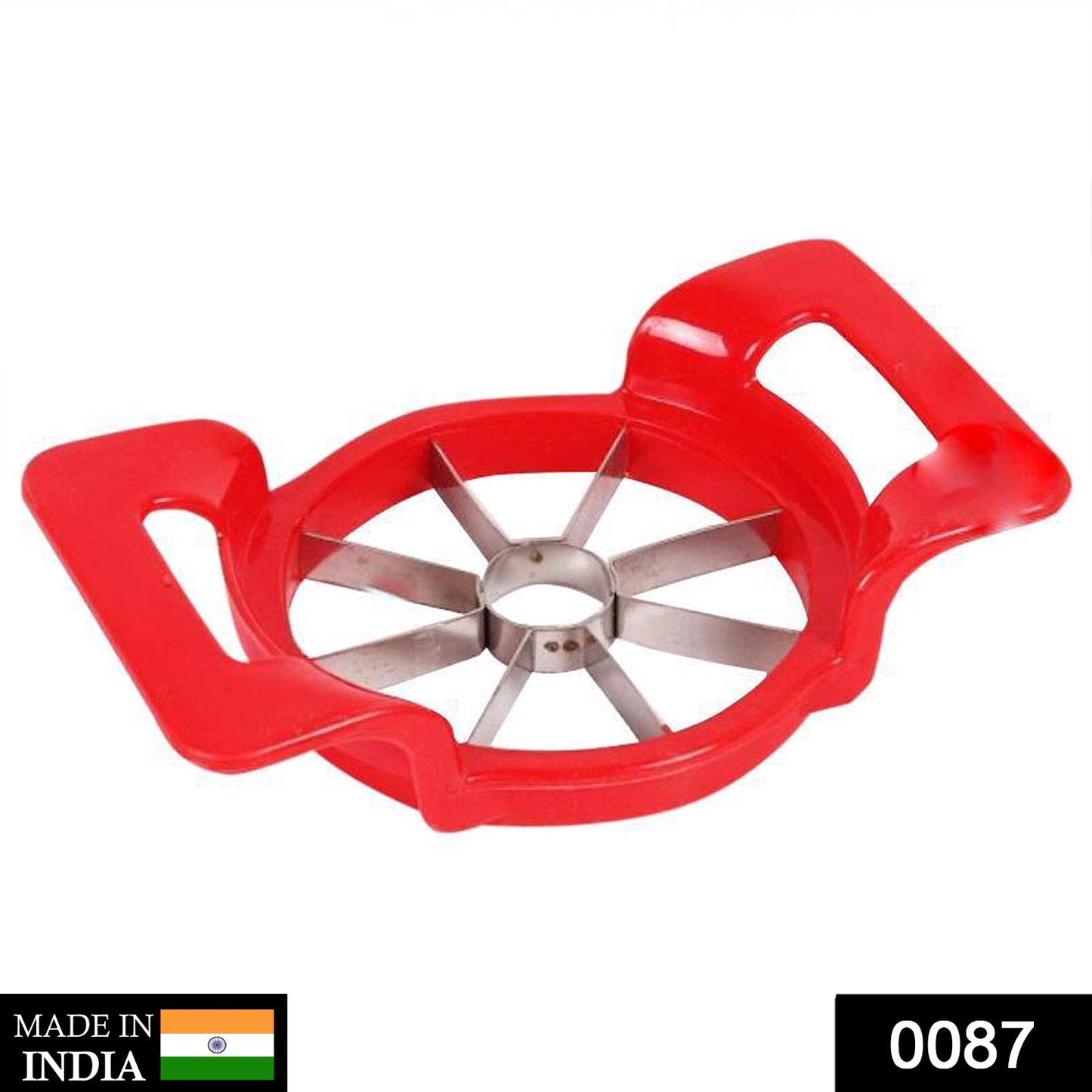 Colorful apple cutter for efficient slicing. apple cutter slicer, 8 blade fruit slicer, stainless steel apple corer, apple cutter for guava pear, kitchen fruit divider, apple slicer with handle