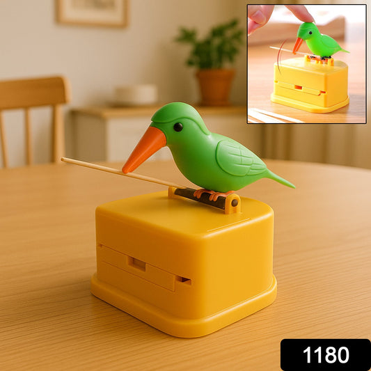bird design toothpick holder, press type toothpick dispenser, smart toothpick box, portable toothpick storage, ABS toothpick container, kitchen toothpick holder
