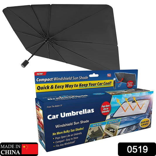 car windshield sunshade, foldable car umbrella, brellashade, car heat protection, UV blocker car shade, windshield umbrella, SUV sunshade, car interior protection