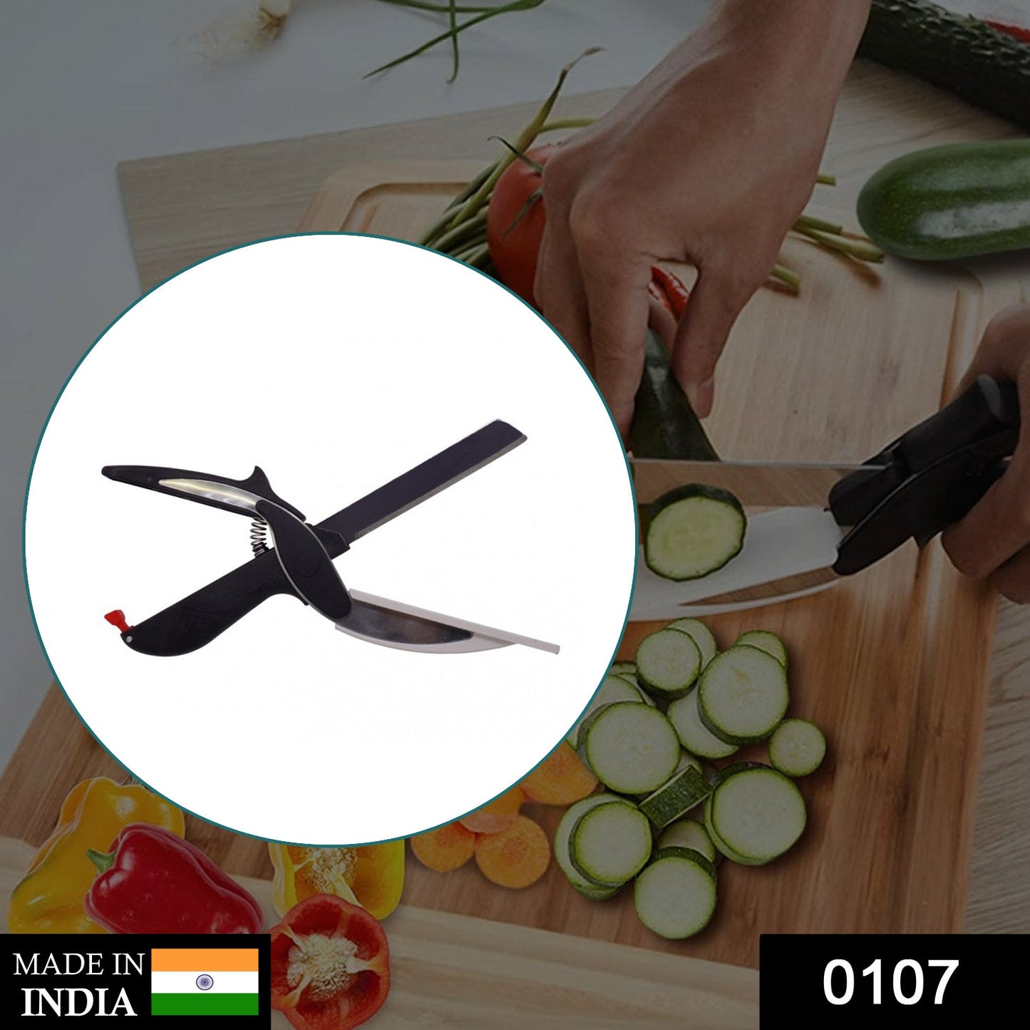 Food chopper slicer with integrated handle for efficient vegetable cutting. clever cutter, 2 in 1 food chopper, kitchen cutter tool, smart vegetable slicer, multi-purpose food chopper, fruit cutting knife, portable kitchen chopper