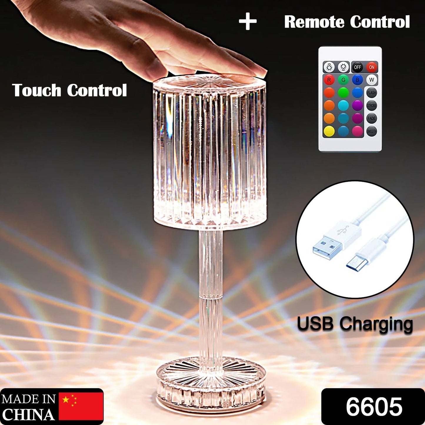 crystal table lamp, touch control lamp, usb table lamp, color changing lamp, nightstand lamp, bedroom lamp, modern desk lamp, led crystal lamp