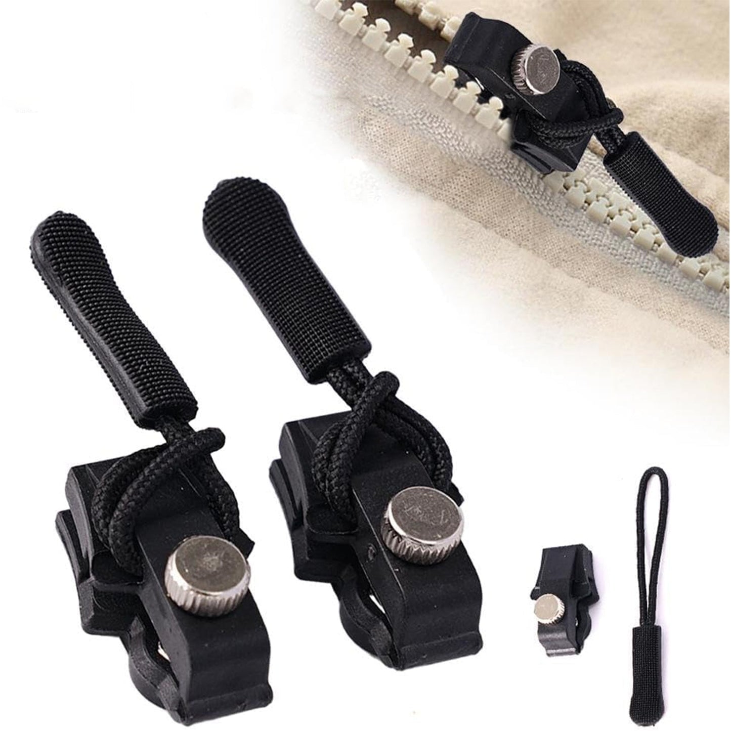 reusable zipper slider for clothes and travel bags, zip pull tab for broken zipper fix, luggage zipper pull replacement India,