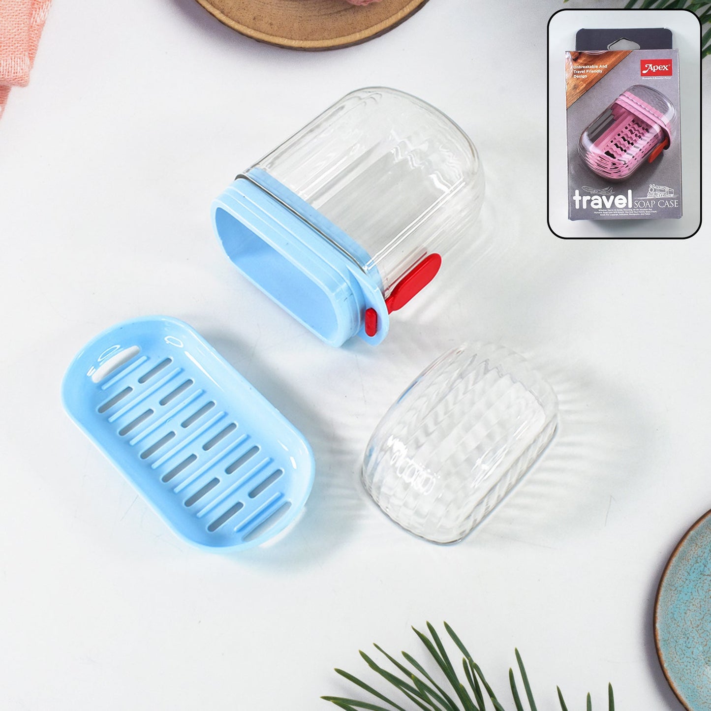 Apex unbreakable travel soap case set of 2, waterproof soap box for travel and gym, snap lock soap holder for hygiene, plastic soap case for bathroom and travel,