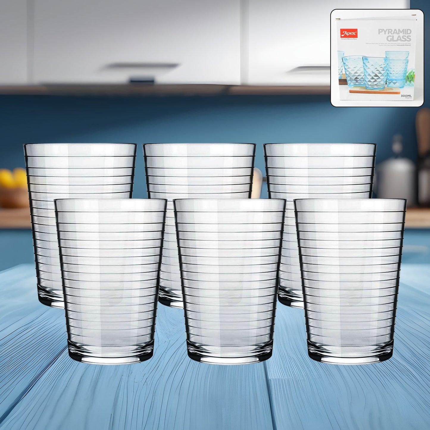 Apex pyramid design unbreakable plastic glass, BPA-free plastic glass 300ml for home use, stackable plastic tumblers with pyramid texture, unbreakable 300ml glass for water and juice, stylish plastic drinking glasses for everyday use,