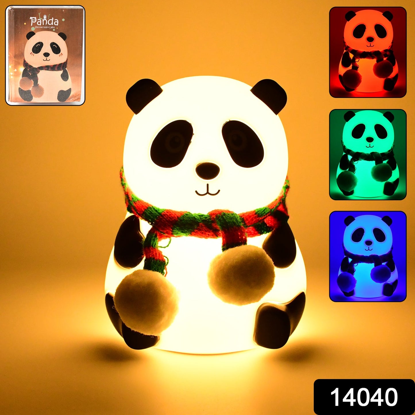 ilicone panda night lamp for baby room, soft touch panda night light for bedroom, USB rechargeable panda lamp for bedside table,