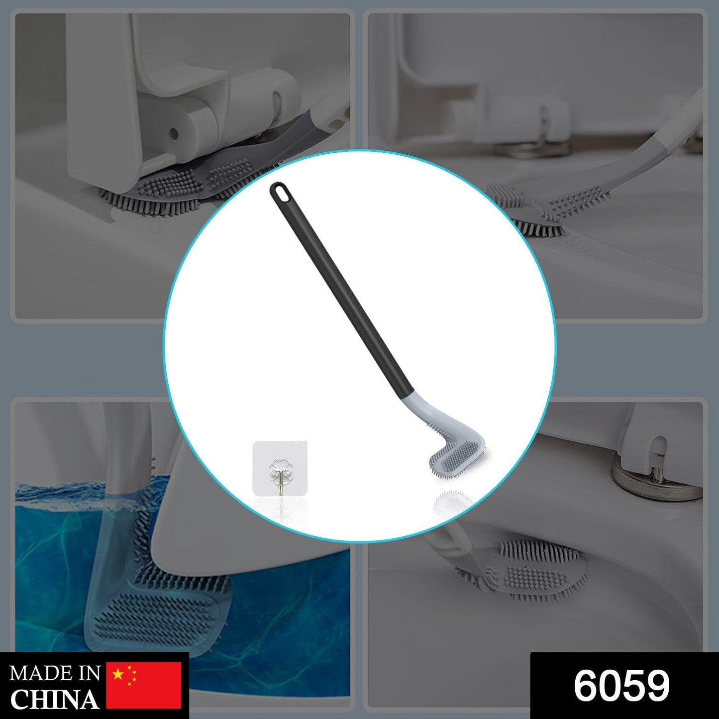 Toilet brush set with a golf theme design. golf toilet brush, silicone toilet brush, wall-mounted toilet cleaner, 360 degree toilet brush, TPR toilet brush, magic hook toilet brush, toilet cleaning brush India