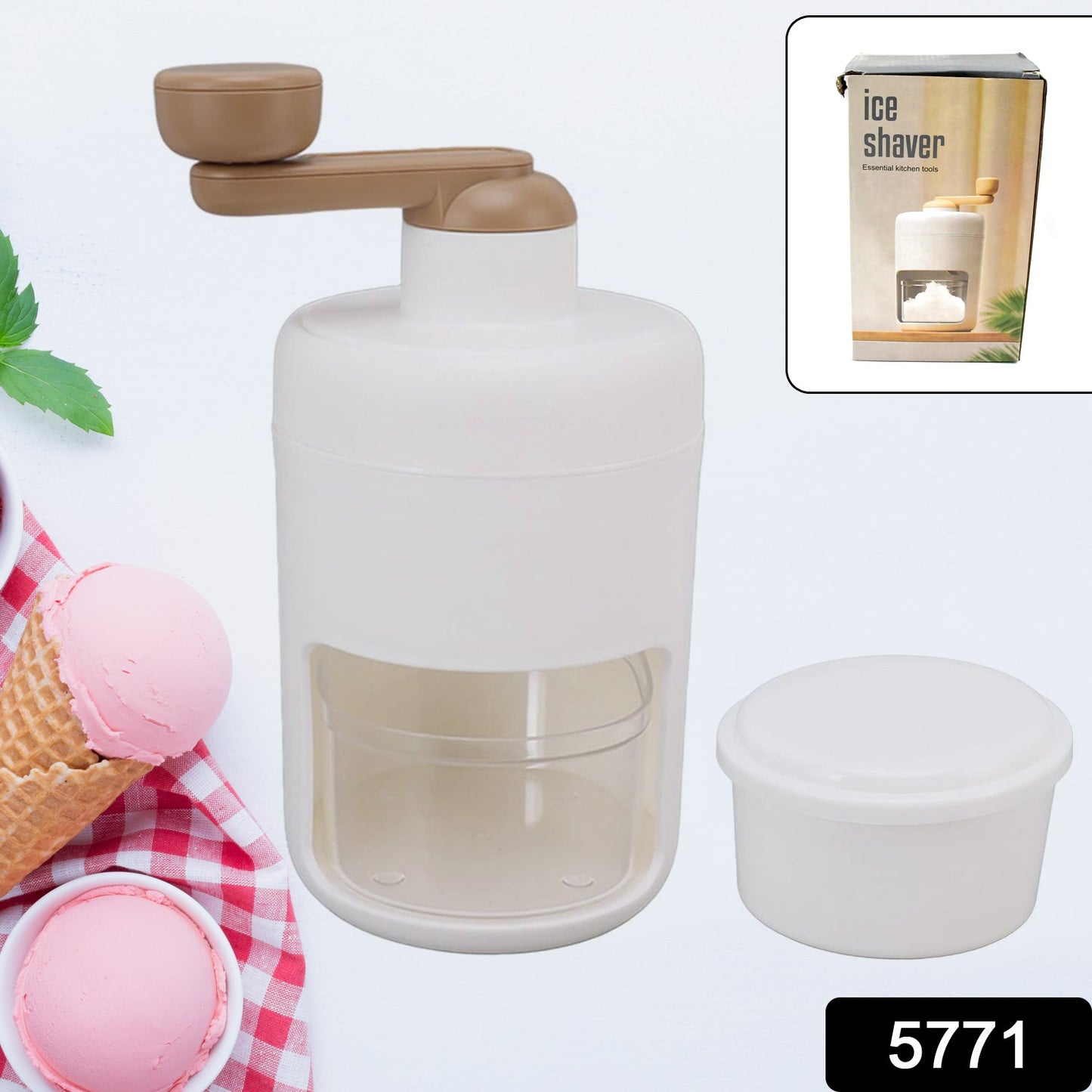 Manual ice shaver, portable for making fruit smoothies. gola maker, manual ice crusher, shaved ice machine, snow cone maker, smoothie ice crusher, ice shaver for home, portable gola machine