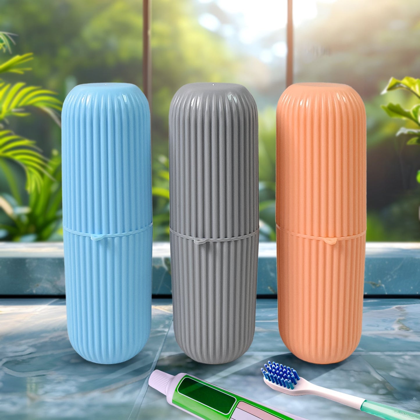 travel toothbrush holder, toothbrush case for travel, toothpaste holder box, capsule toothbrush holder, portable dental kit case, toothbrush and toothpaste travel box, oral care travel case, compact toothbrush storage, travel accessories India, hygiene travel kit