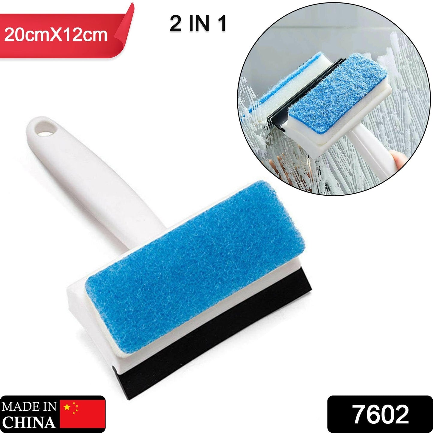 Double-sided wiper for cleaning bathroom and windows, glass wiper, mirror cleaning brush, tile scrubber, grout cleaner, pot brush, kitchen wiper tool, double sided cleaning brush, bathroom scrubber, window wiper