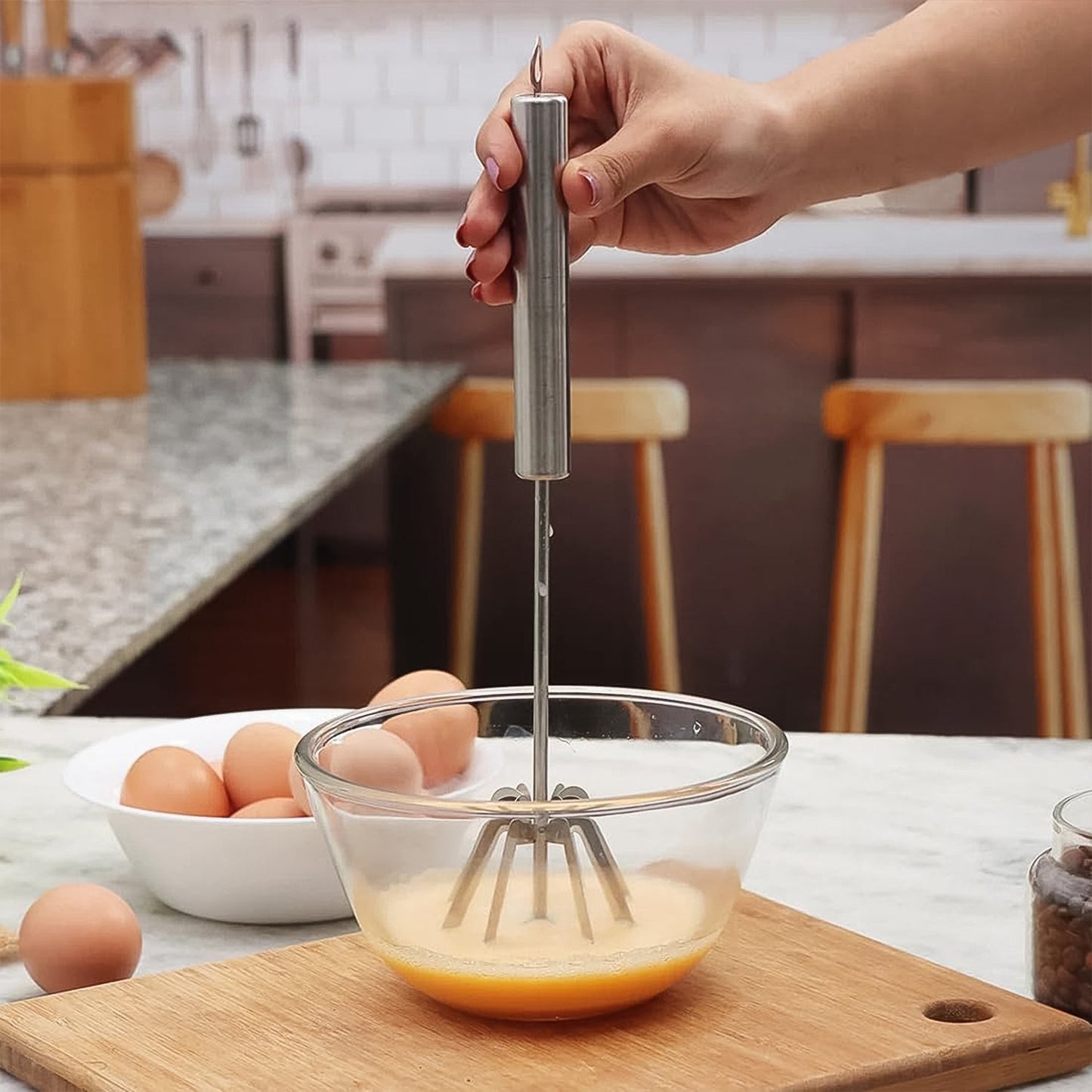 stainless steel hand blender, egg beater mixer, lassi blender, milk frother whisk, manual kitchen whisk, semi automatic hand mixer