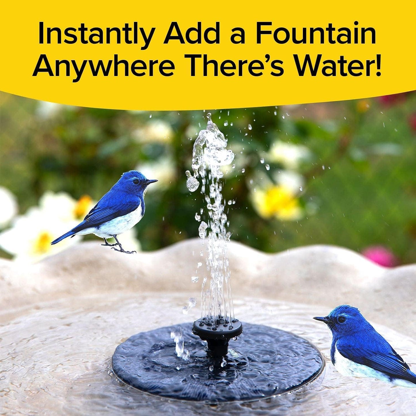 energy saving solar fountain for outdoor beauty, bird attracting fountain with solar spray effect,