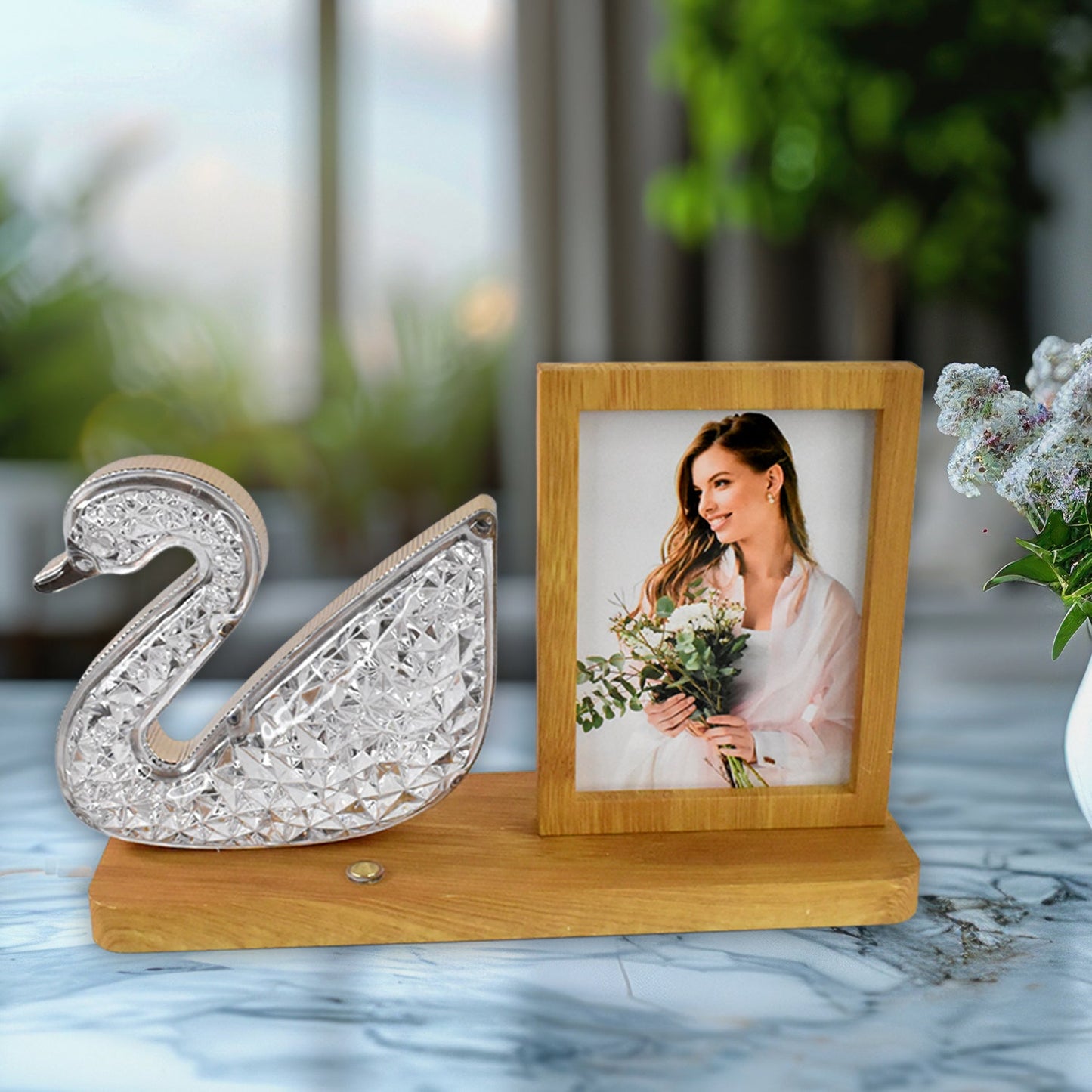 personalized LED photo frame, romantic LED lights for room, duck shape love lamp, anniversary gift photo lamp