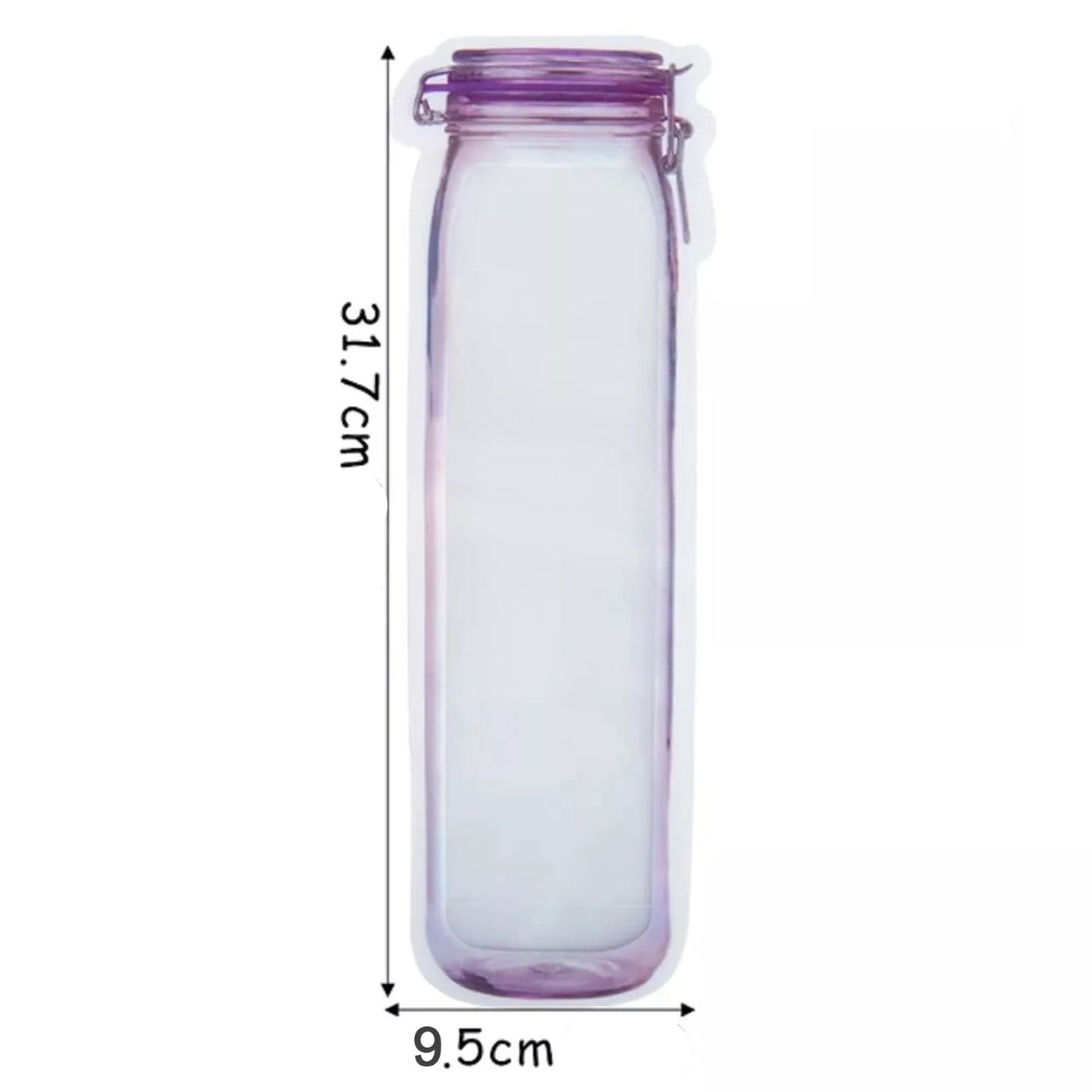 reusable food storage bags, ziplock food bags, bottle shaped storage bags, stand-up ziplock pouch, reusable snack bags, reusable zip lock bags, food storage pouch