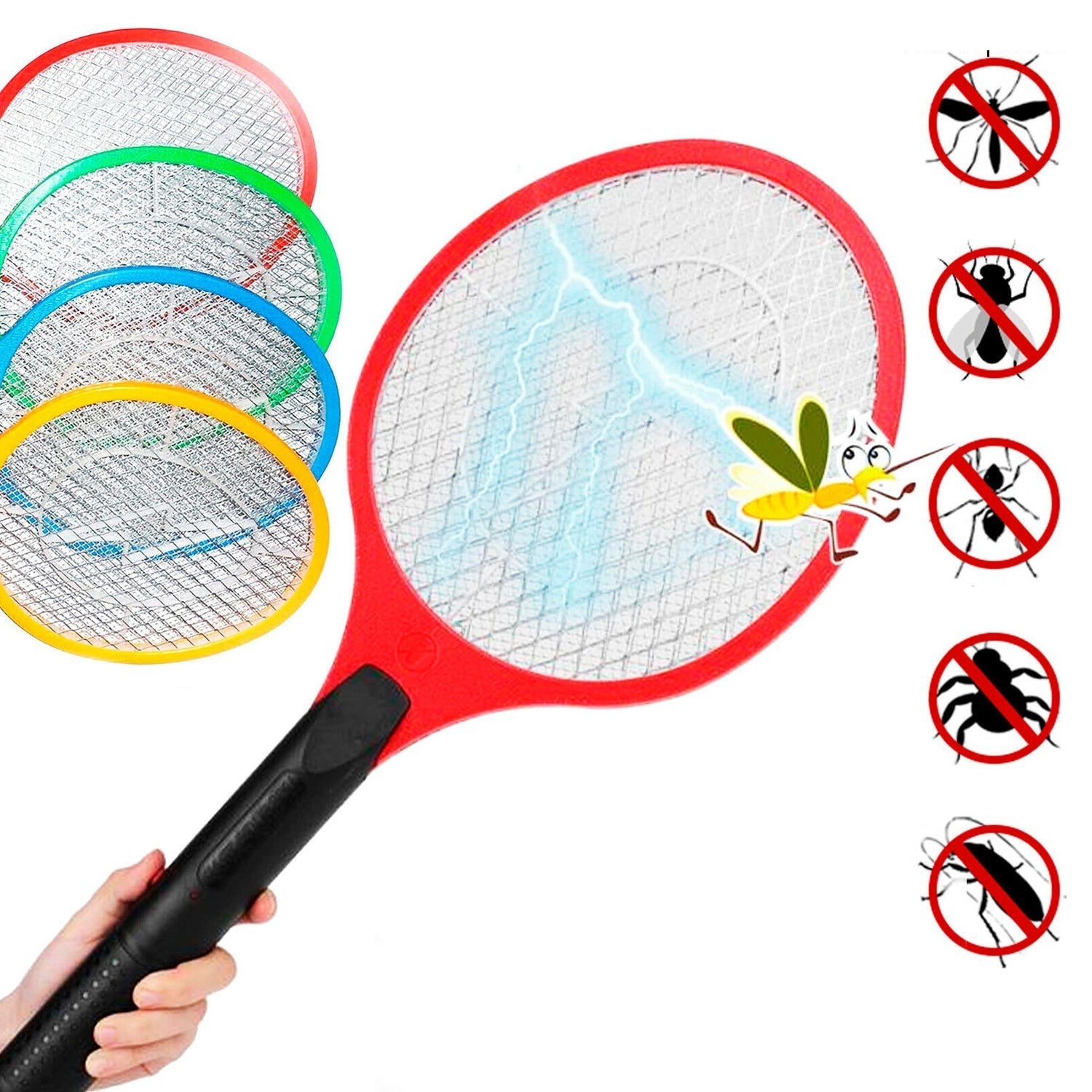 mosquito racket, electric fly swatter, rechargeable bug zapper,