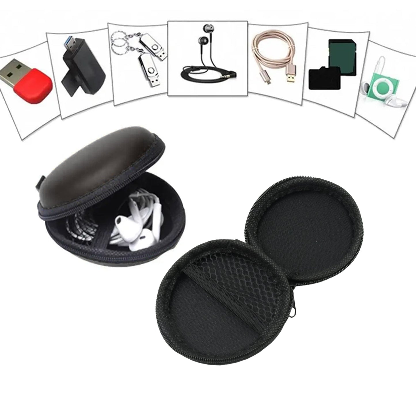 Earphone case for coins and Airpods, earphone pouch, headphone case, round earphone case, AirPods case pouch, data cable organizer, return gift pouch, small travel pouch, kids party favor case
