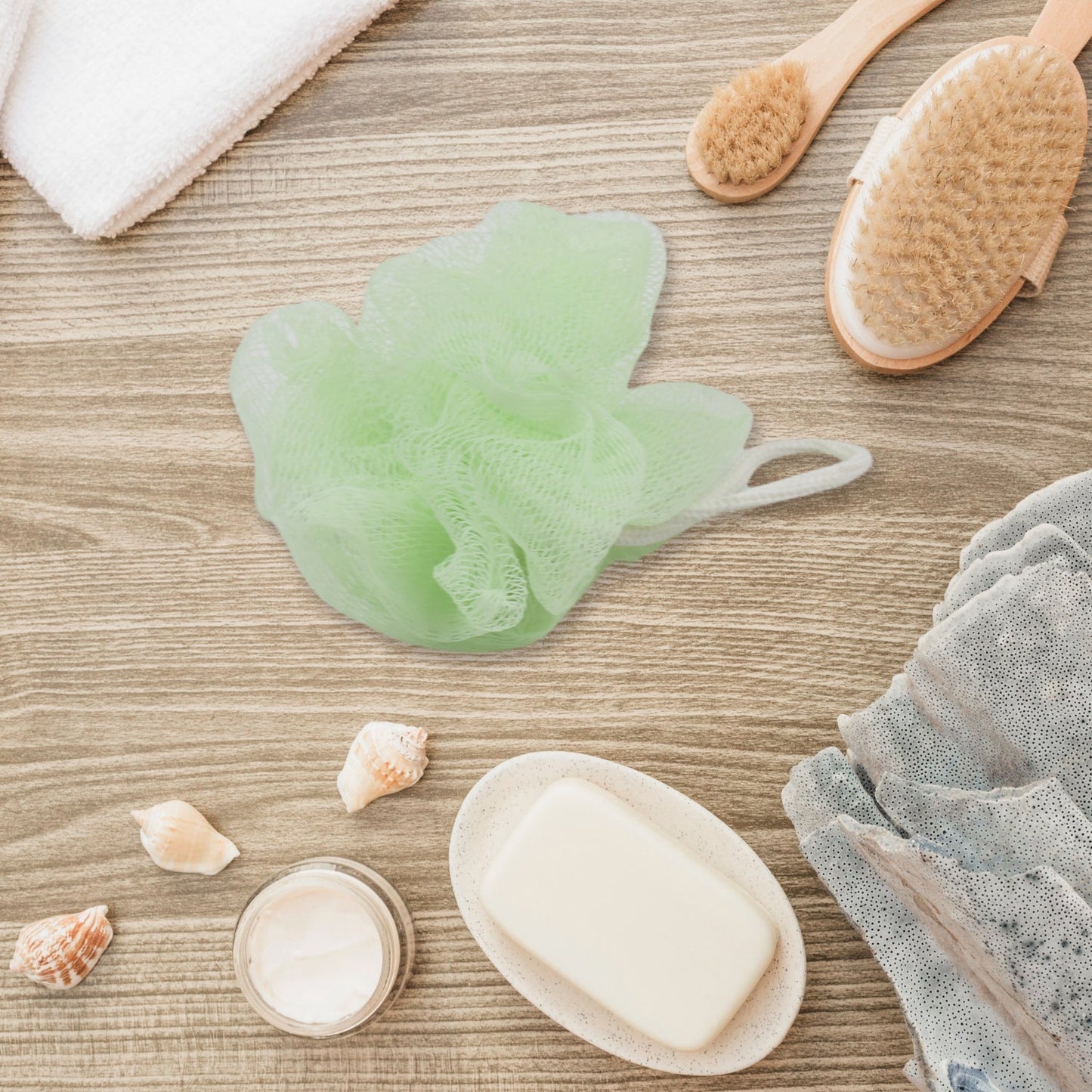 loofah set for daily skin care routine, bath tool for dead skin removal and softness,