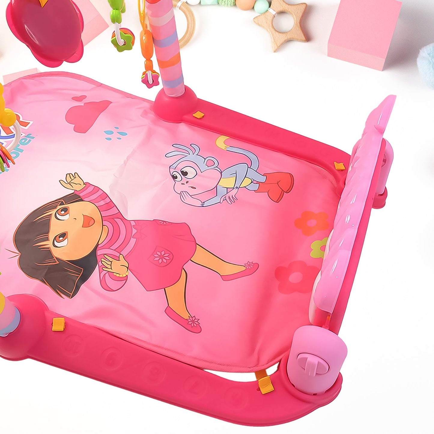baby play gym mat, piano playmat for babies, baby activity gym, infant musical play mat, baby fitness rack, tummy time playmat, newborn play gym India, baby kick and play mat, baby gym with music, multi-activity baby play mat