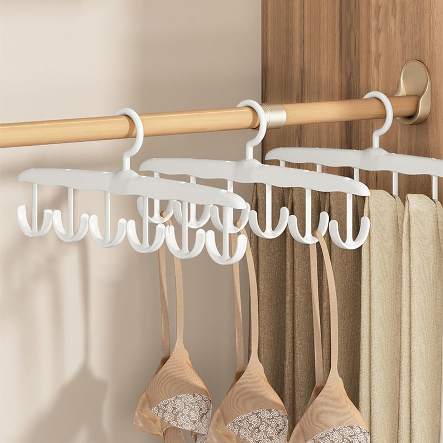 tank top hanger with 12 hooks India, rotatable multi-hook closet organizer hanger, space-saving hanger for small wardrobes, dorm room clothes organizer hanger India,