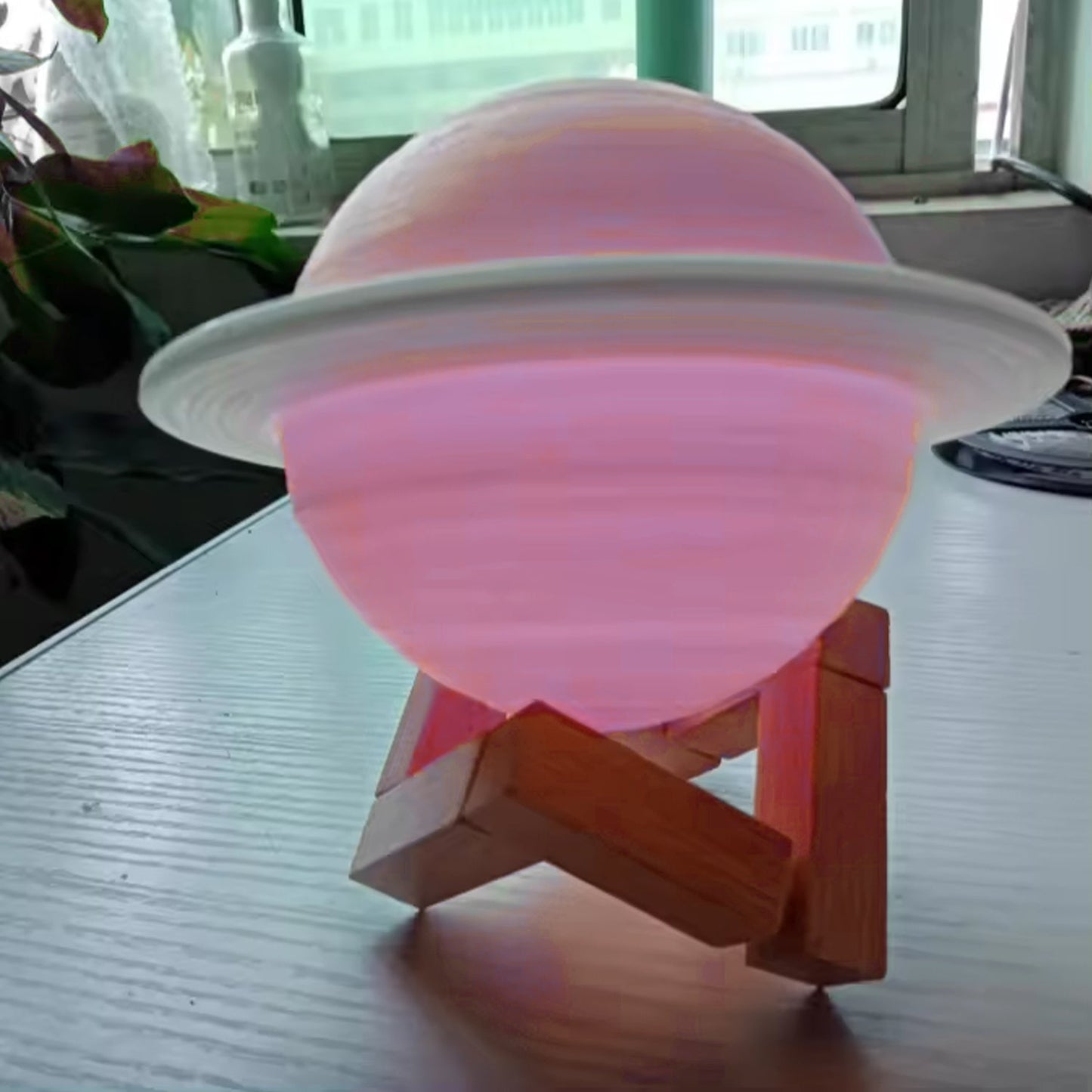 Saturn shaped night light, Multicolor bedside lamp