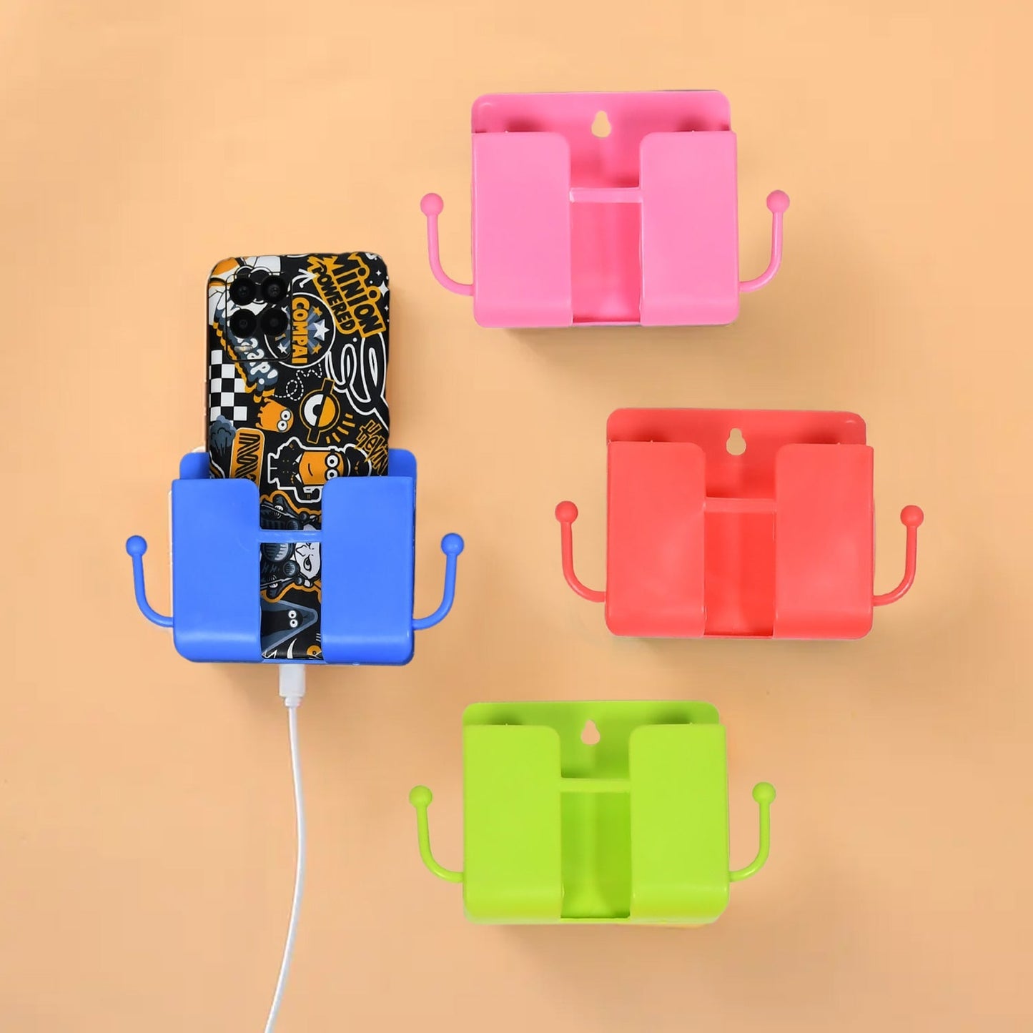 Storage box with hanging hooks for remote control, wall mounted organizer. wall mounted storage box, remote control holder, phone holder wall mount, storage organizer with hooks, abs plastic wall organizer, 4 pcs storage case, wall hanging box