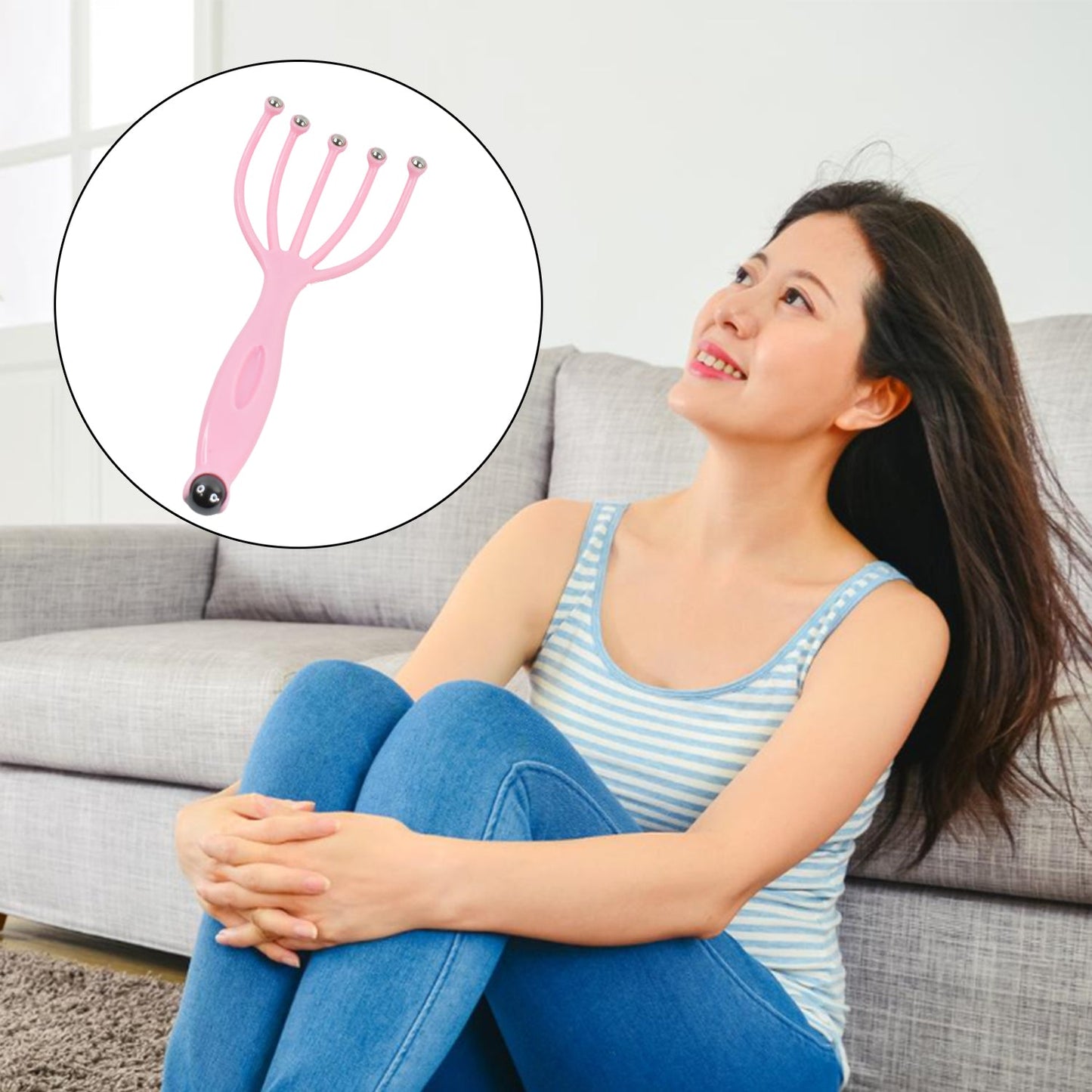 portable handheld scalp massager 4 pc head scratcher set, head massager for stress relief and blood circulation, scalp massage tool to boost hair growth in India, best scalp massager for relaxation and daily care,