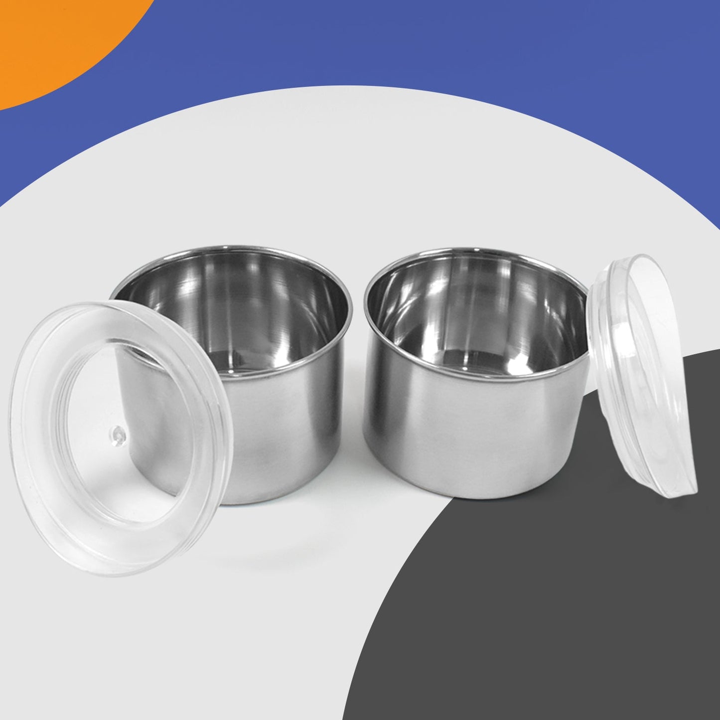 steel container set for snacks and curries, reusable steel storage boxes with airtight seal, compact stainless steel container for meal prep