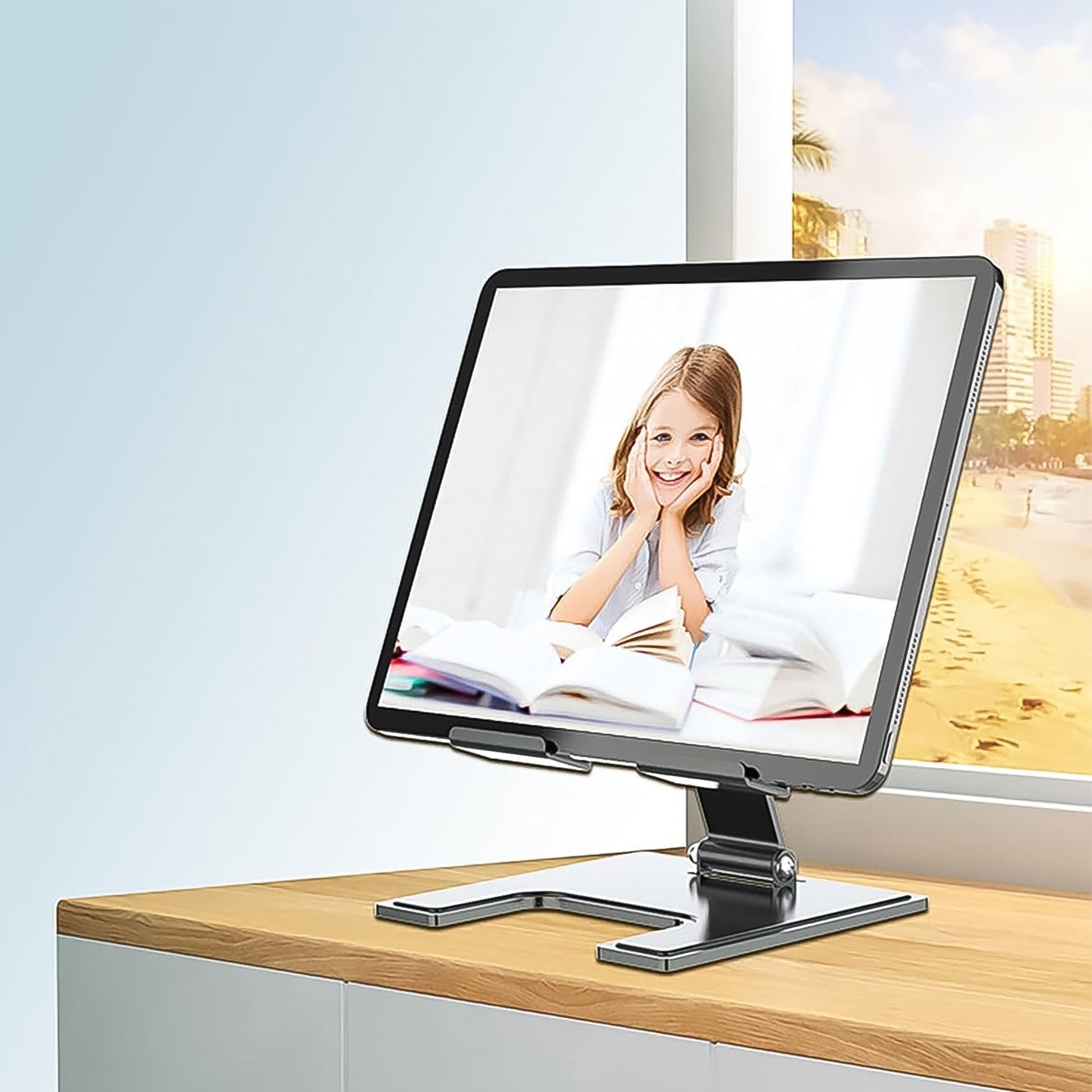 mobile stand, desktop phone stand, tablet stand, adjustable phone stand, phone holder for desk, aluminium mobile holder, mobile stand for office desk, mobile stand for video calls, tablet holder, phone stand for online classes