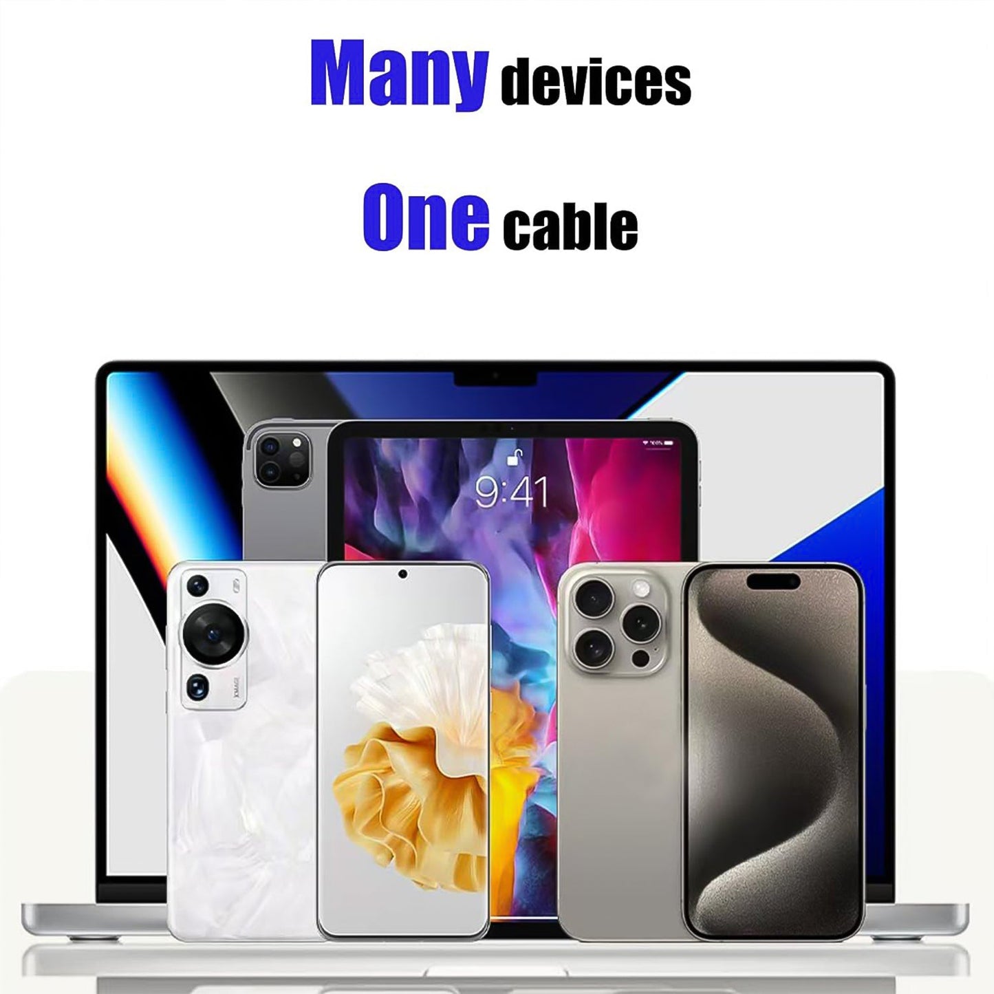 tangle free coiled charger for smartphones and tablets, heavy duty 4 in 1 fast charging USB cable, spring type charging cable with 65W power output