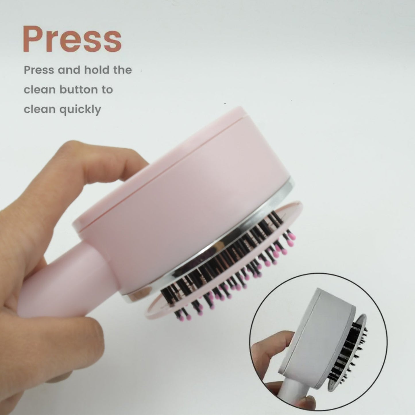 air cushion brush, hair massage brush, detangling comb, self-cleaning hairbrush, anti-frizz brush, scalp massage brush, long handle comb, plastic hairbrush, hair growth brush