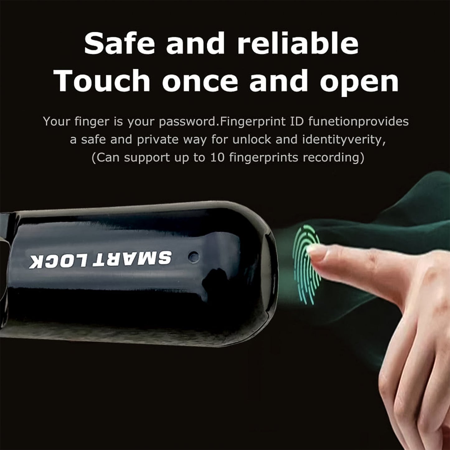 easy to use fingerprint lock with USB cable, best fingerprint padlock for students and professionals