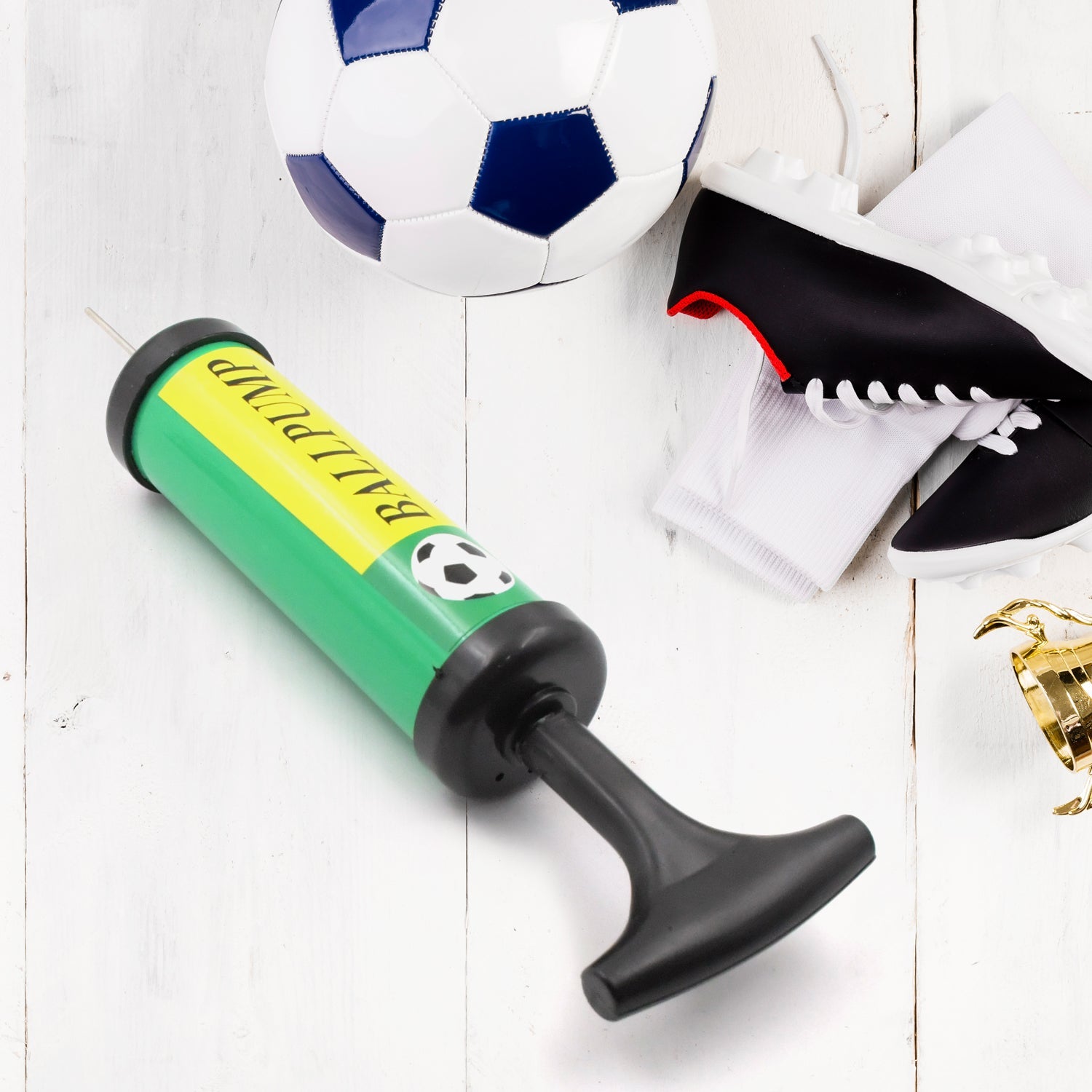 air pump with soft bounce ball, 17 cm inflator with toy ball, manual air pump for kids toys, bounce ball with pump for sports and games, kids toy inflator with soft ball,