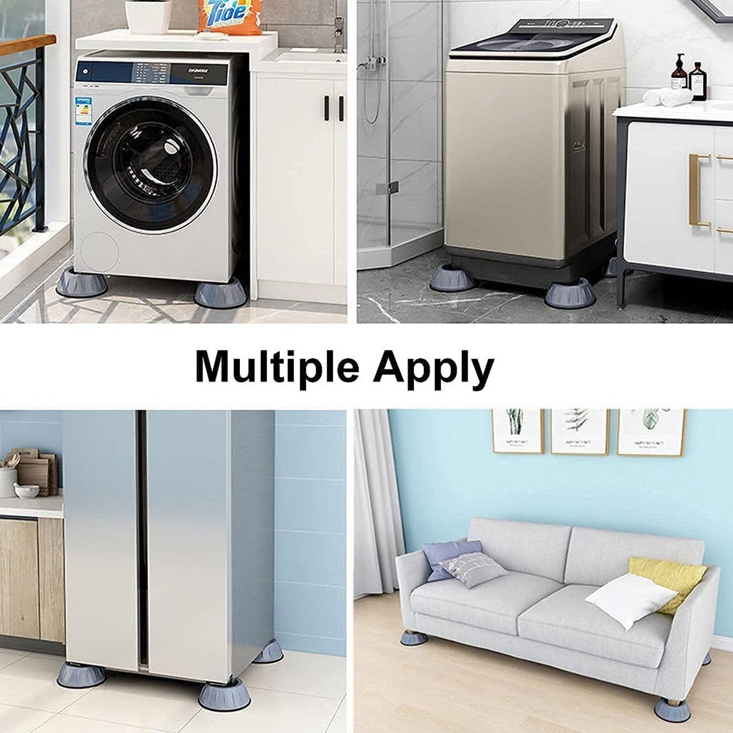 Strong suction cup feet for anti vibration pads. washing machine anti vibration pad, shock absorber washer pad, anti-slip appliance pad, furniture stabilizer support, noise cancelling dryer foot pad