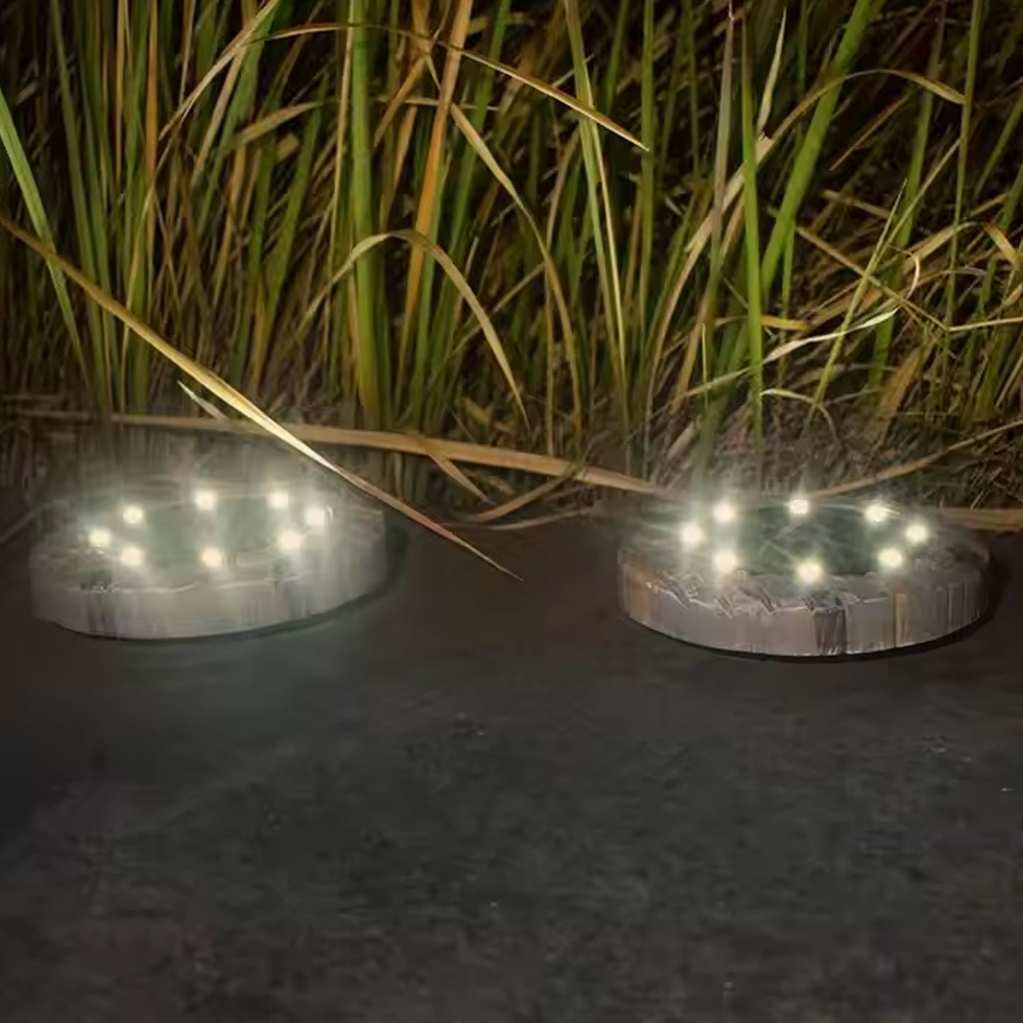 durable solar disk lamps for outdoor ambiance, auto on off solar ground lights for driveway, modern solar disk lights for home entrance
