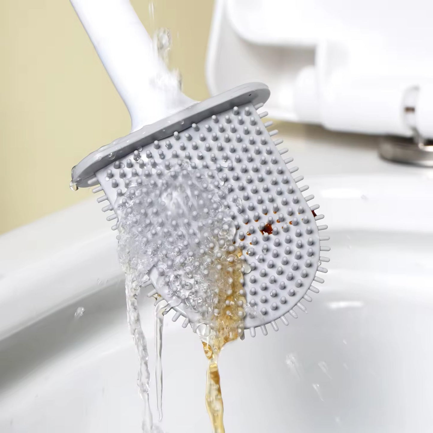 silicone toilet brush, toilet brush with holder, wall mounted toilet brush, anti drip toilet brush, toilet cleaner brush India, bathroom toilet brush, silicone toilet cleaner, flexible toilet brush, toilet brush online India, modern toilet brush