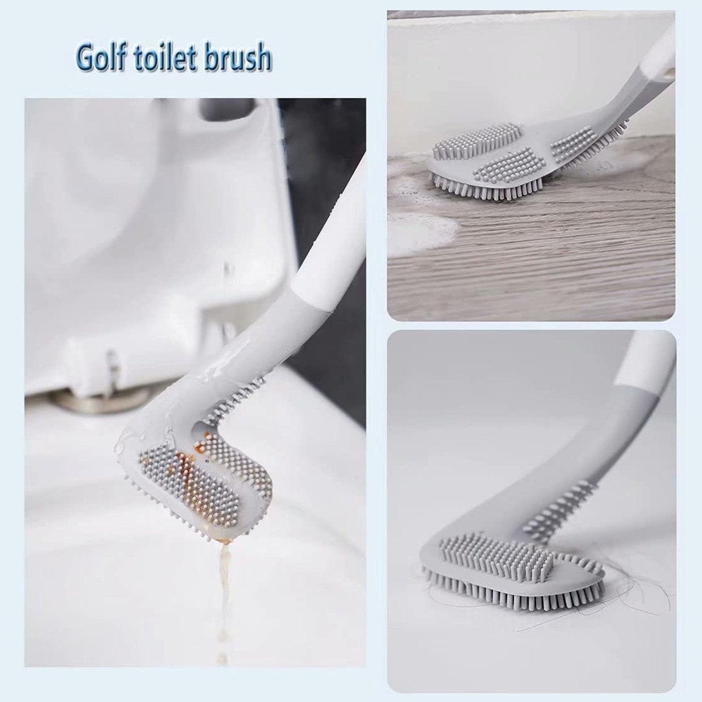 Stylish golf toilet brush and sticker holder. golf toilet brush, silicone toilet brush, wall-mounted toilet cleaner, 360 degree toilet brush, TPR toilet brush, magic hook toilet brush, toilet cleaning brush India