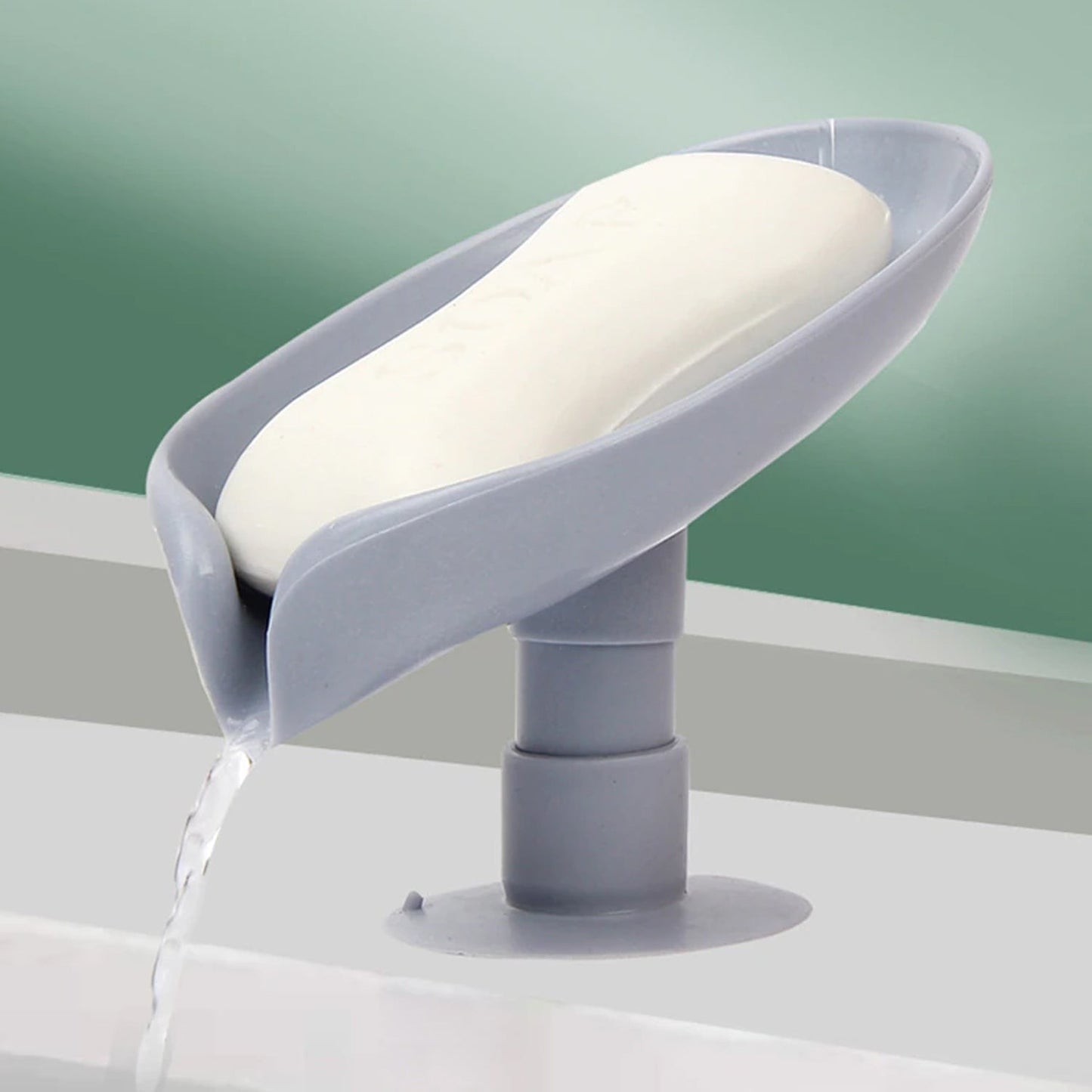 Self-draining soap holder in leaf shape for bathroom or kitchen. leaf shape soap holder, self draining soap tray, plastic soap dish, bathroom soap holder, wall mount soap tray, suction soap holder, sabundani, 2pcs soap tray