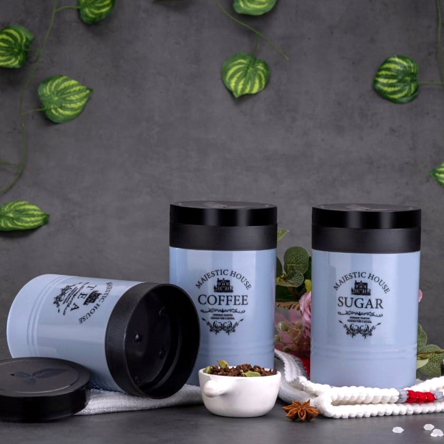airtight containers, kitchen storage jars, tea coffee sugar container set, airtight jars for kitchen, container set for tea coffee sugar, storage containers for kitchen use, airtight jar set, kitchen organizer containers, food storage containers, pantry jars set
