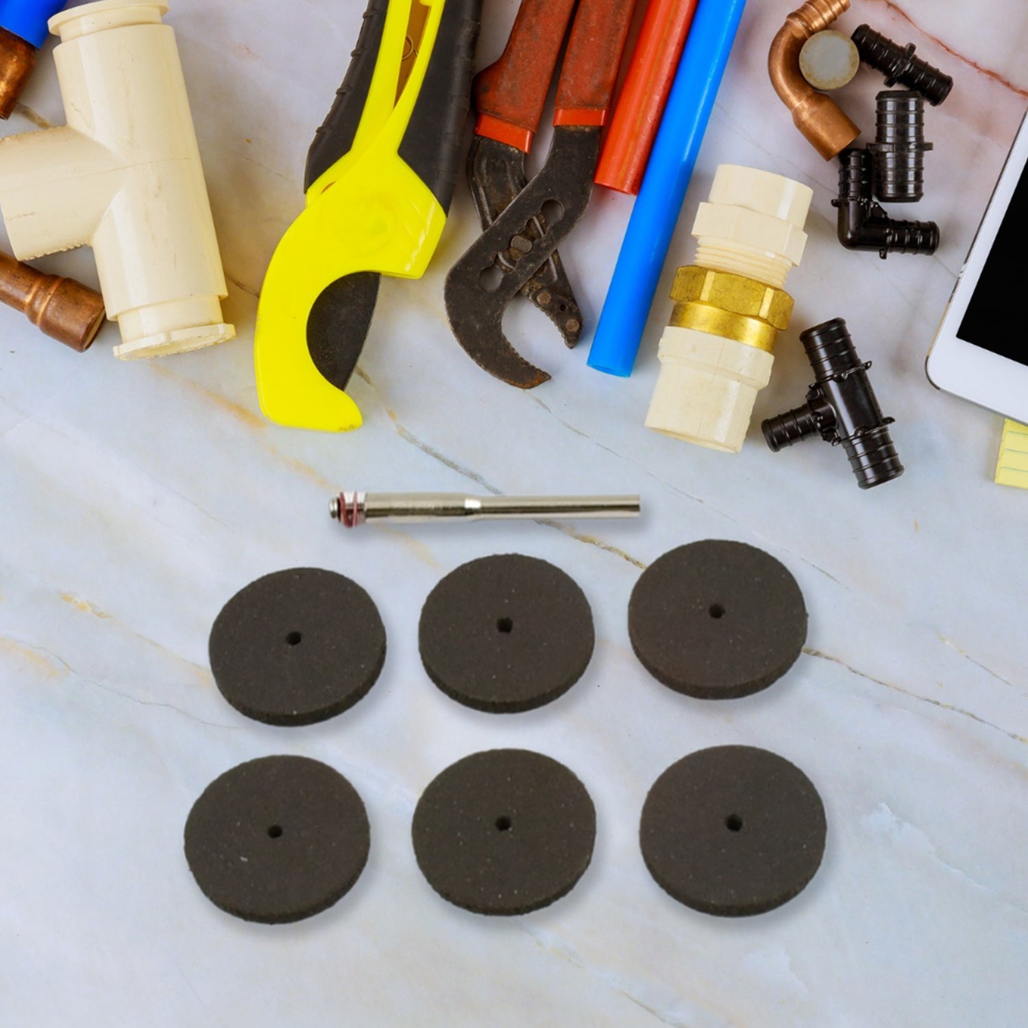mini grinder disc set, cutting disc set, rotary tool accessories, grinder cutting wheels, mini grinder blades, DIY cutting tools, multi-material cutting disc, grinder attachments