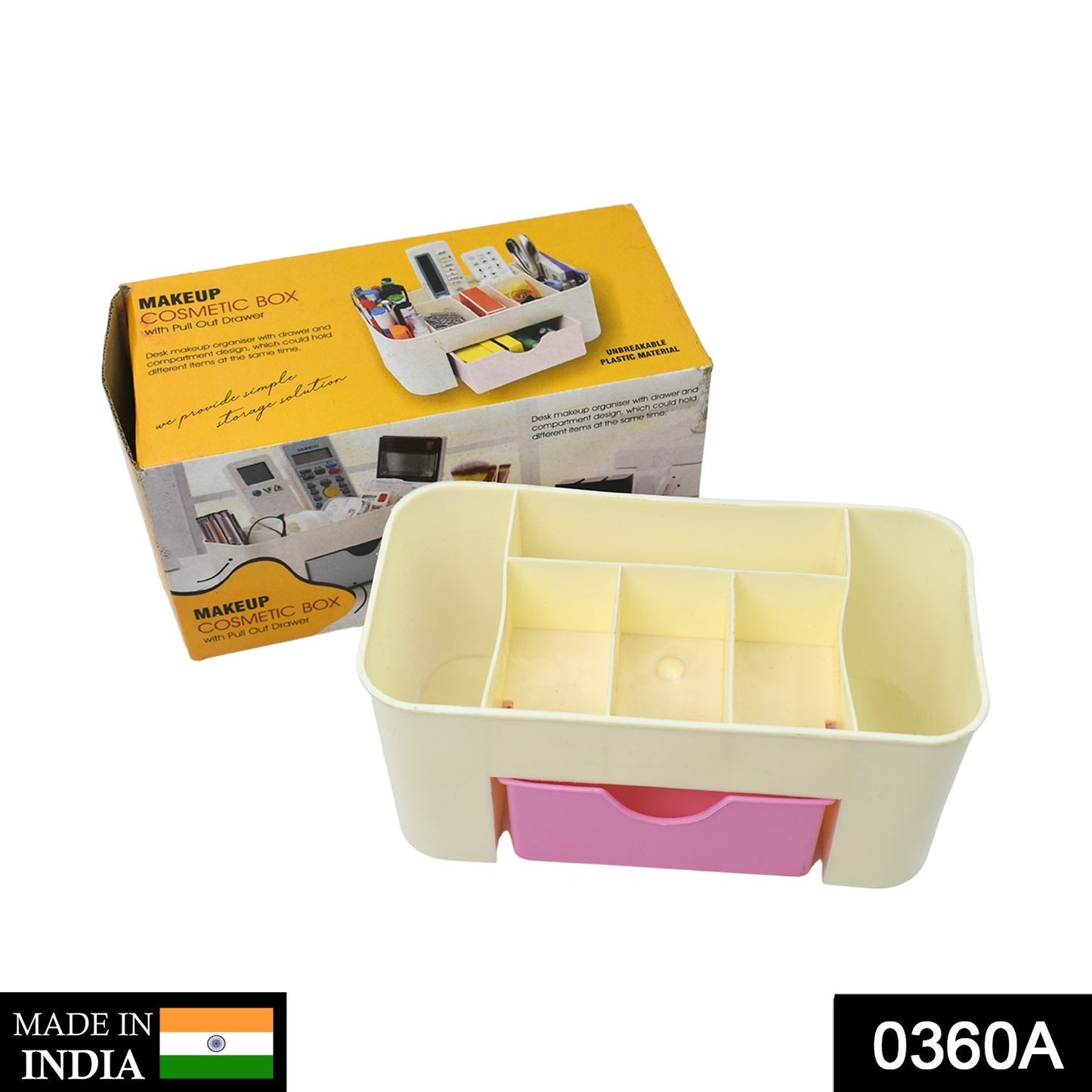 Detailed view of cutlery box, designed for efficient storage, cutlery storage box, makeup storage box, plastic organizer box, utility box for kitchen, grooming kit holder, makeup box for girls, plastic multipurpose box