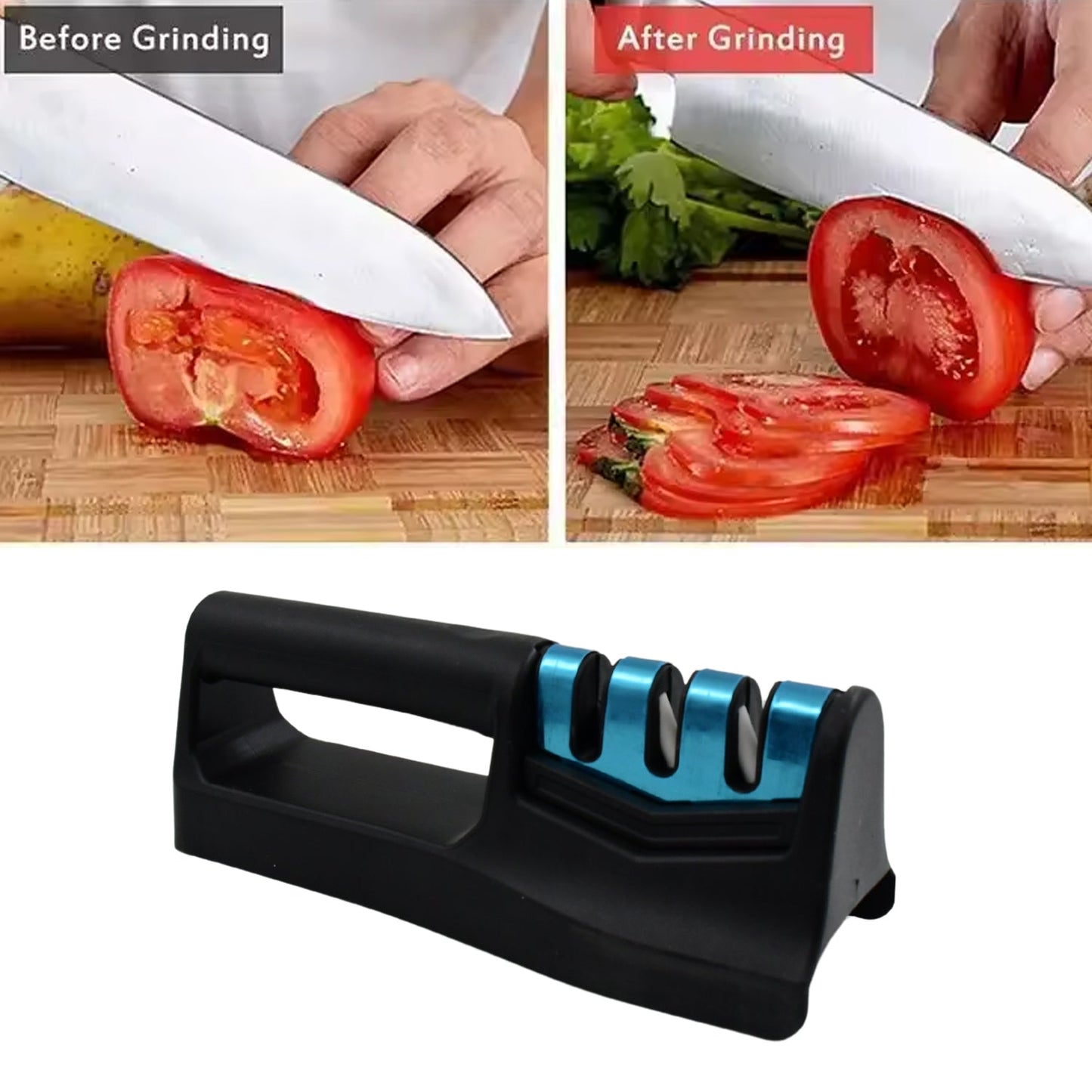 manual blade sharpening tool for chef knives, professional knife sharpener India online, safe knife sharpening tool with ergonomic grip,