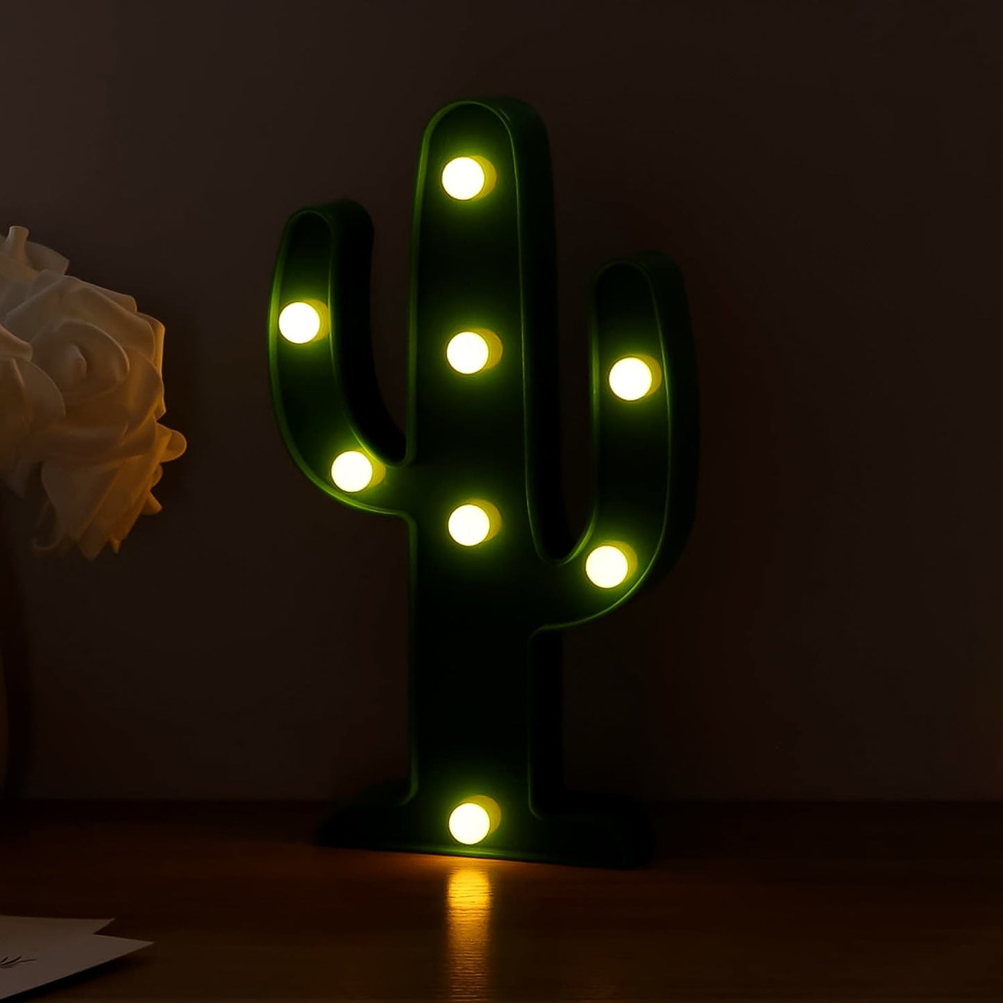 cactus LED desk lamp India, battery operated cactus table lamp, neon cactus light for room decoration, aesthetic LED lamp for Gen Z, cactus night lamp for bedroom,