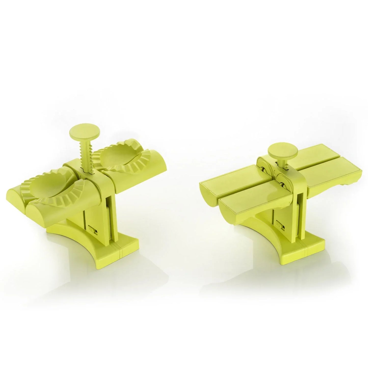 Dumpling maker with dual heads for efficient use, dumpling maker mold, double head dumpling press, momo maker tool, kitchen dumpling mold, gujiya press, easy dumpling maker, dumpling kitchen accessory