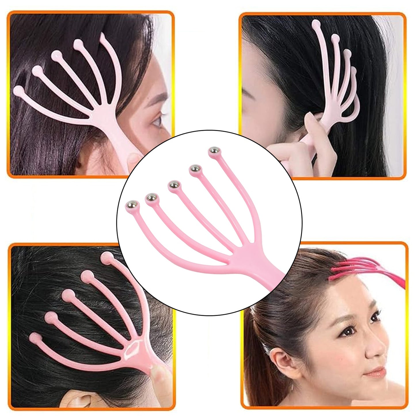 scalp relaxation tool, head scratcher massager set, hair care scalp tool, scalp stimulator for hair growth, 4 pc head massager,