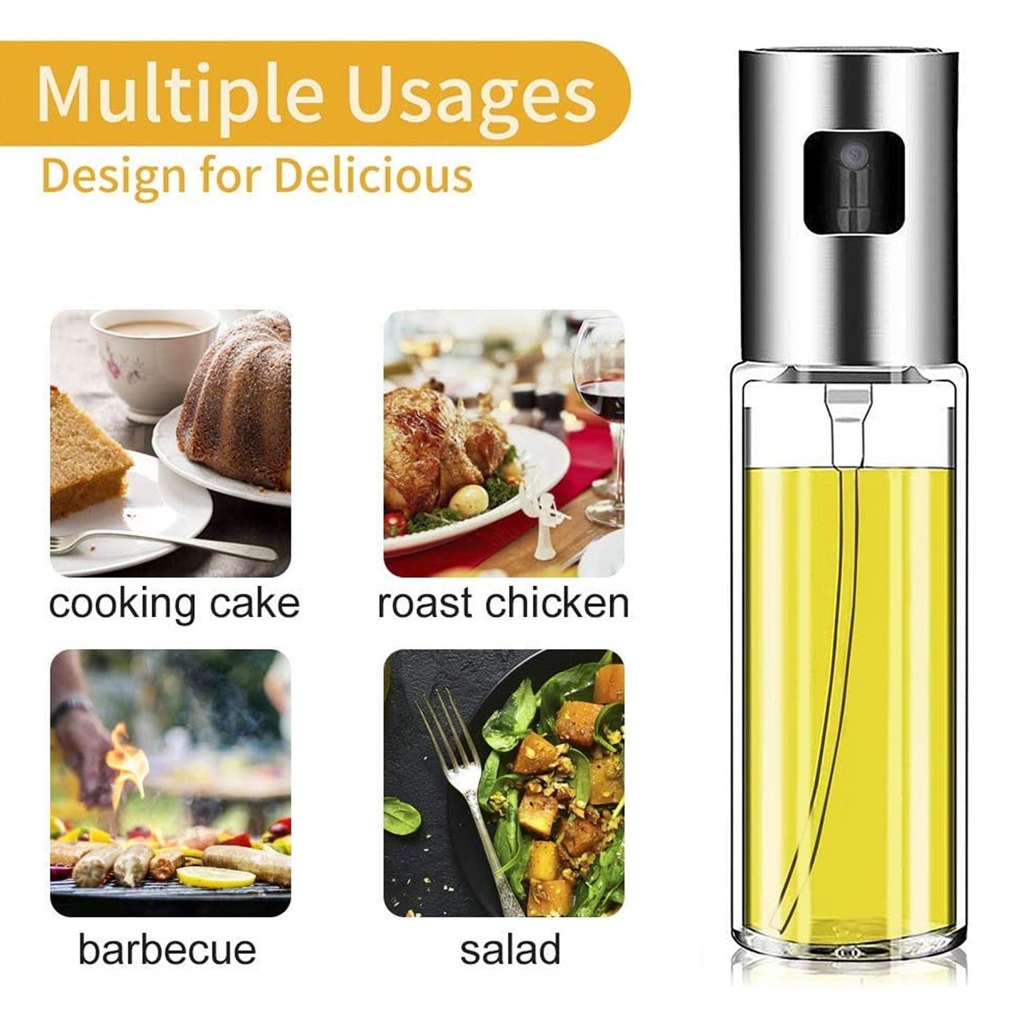 oil sprayer dispenser, 100ml oil spray bottle, cooking spray bottle, glass oil sprayer, kitchen oil dispenser, reusable oil bottle, BBQ oil spray