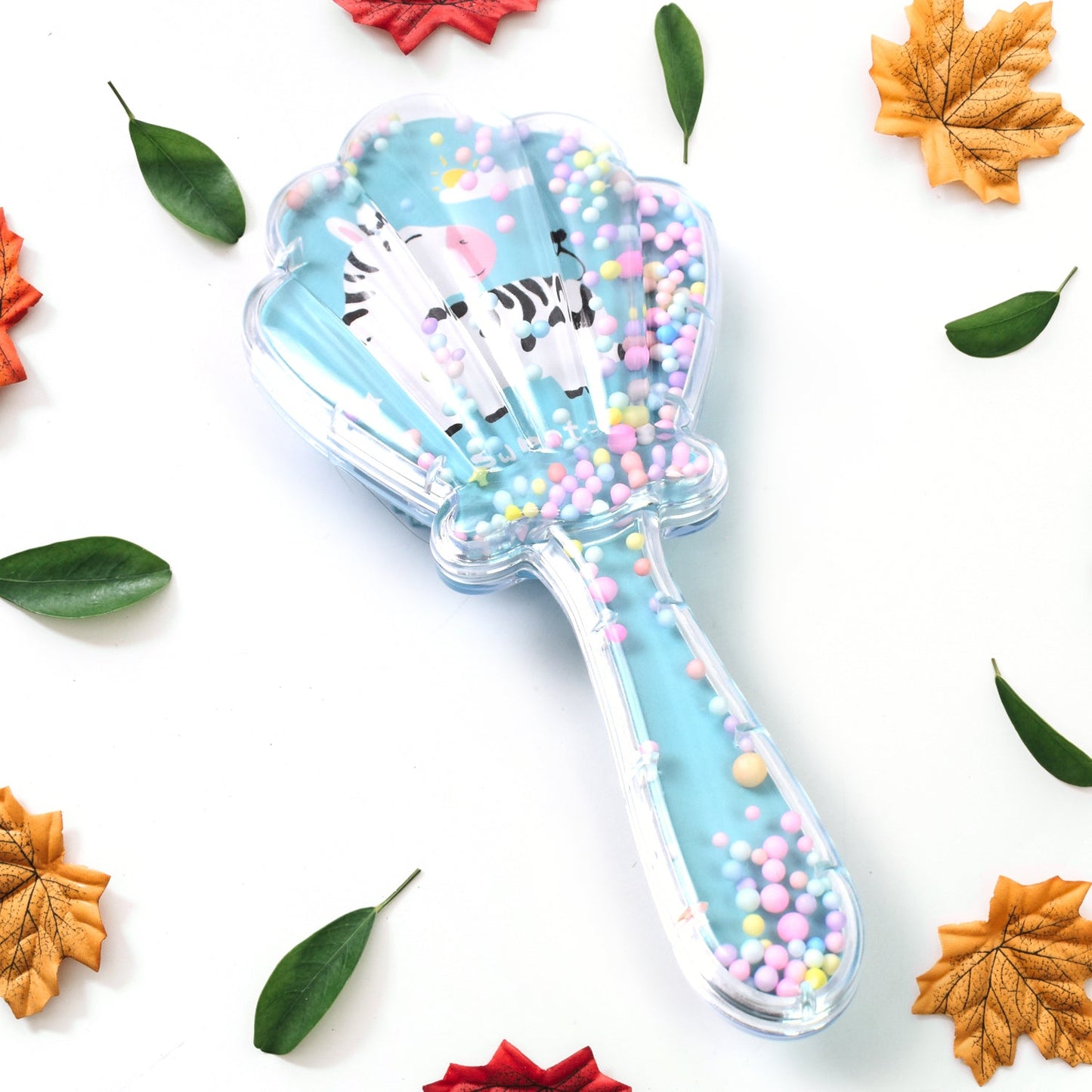 salon detangling brush for thick hair, kids comb with cute cartoon handle, bath time hairbrush for girls,