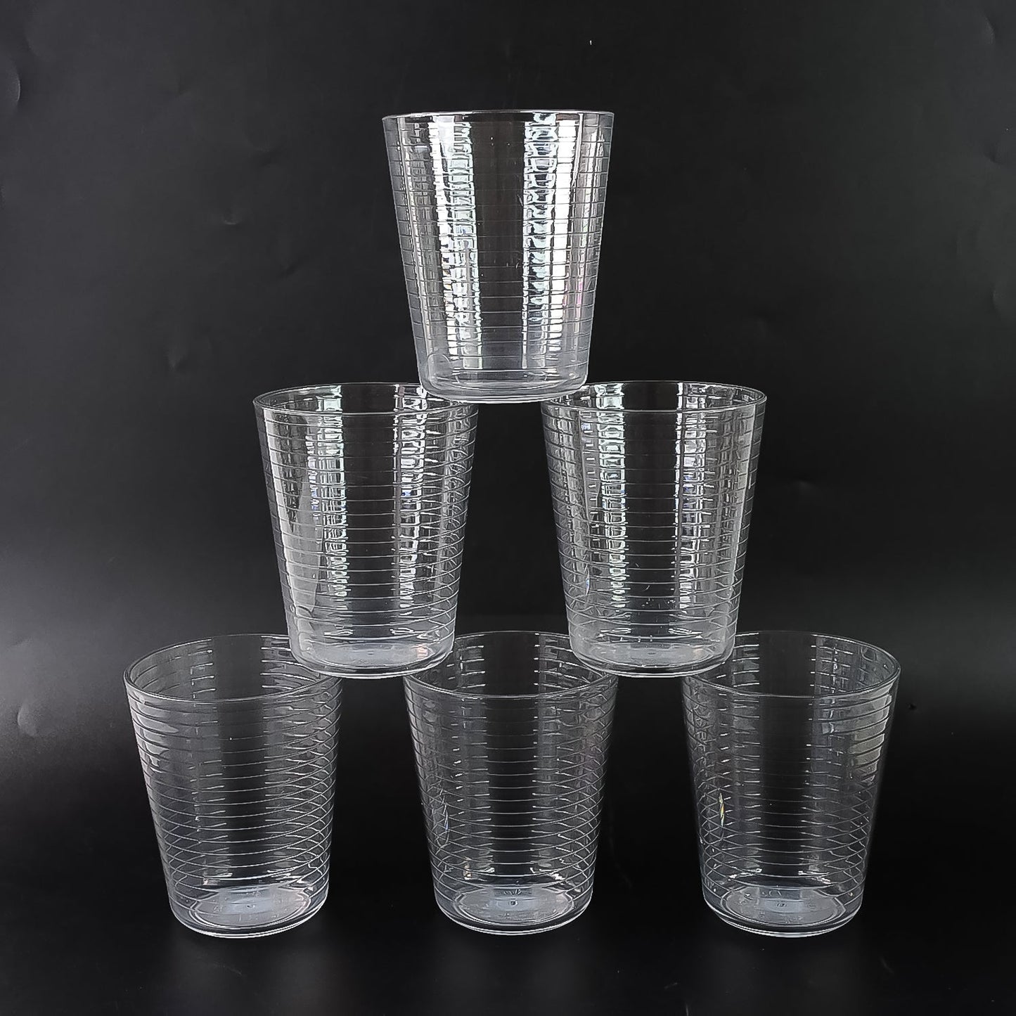 BPA free plastic tumblers, Apex pyramid design glass, stackable plastic cups, unbreakable plastic drinking glass,