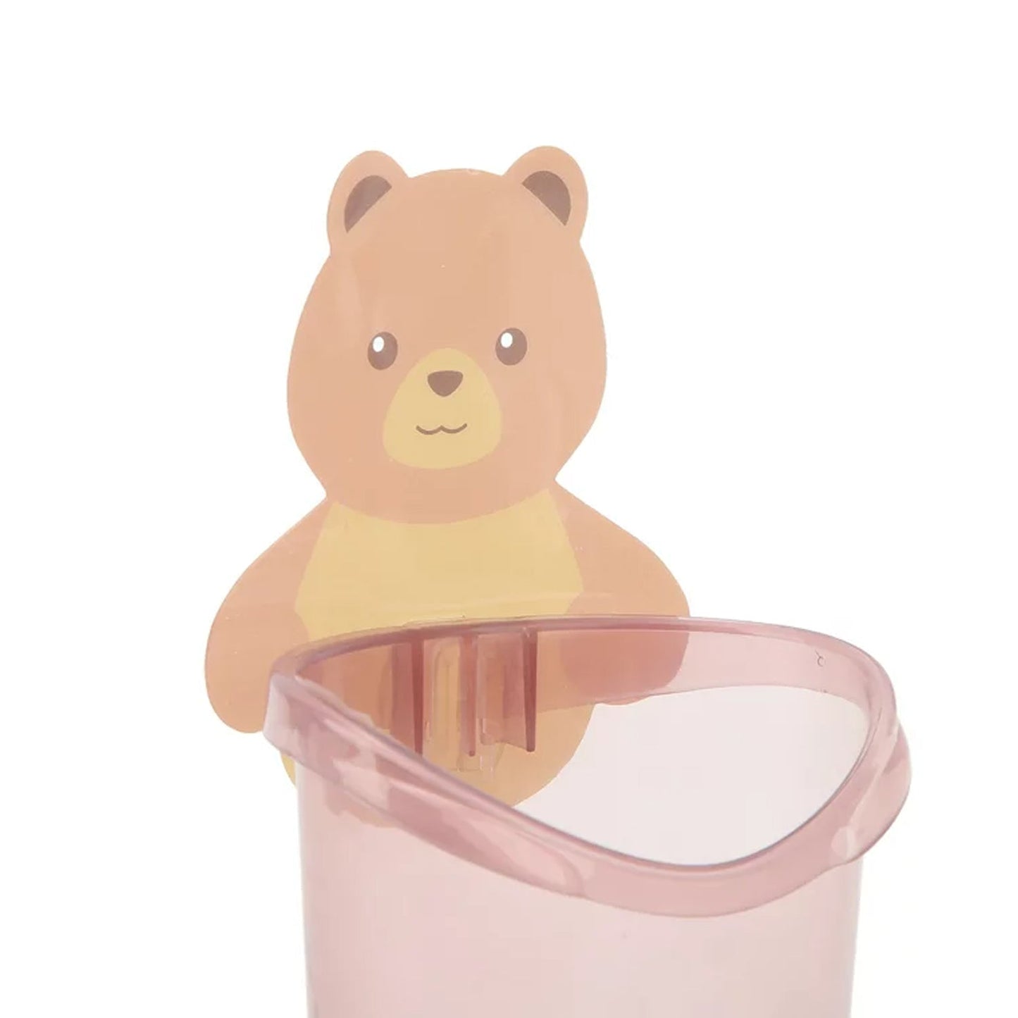 Wall-mounted teddy bear toothbrush holder, teddy bear toothbrush holder, kids bathroom organizer, wall mount toothpaste holder, plastic toothbrush stand, self adhesive bathroom holder, cute bathroom accessory for kids