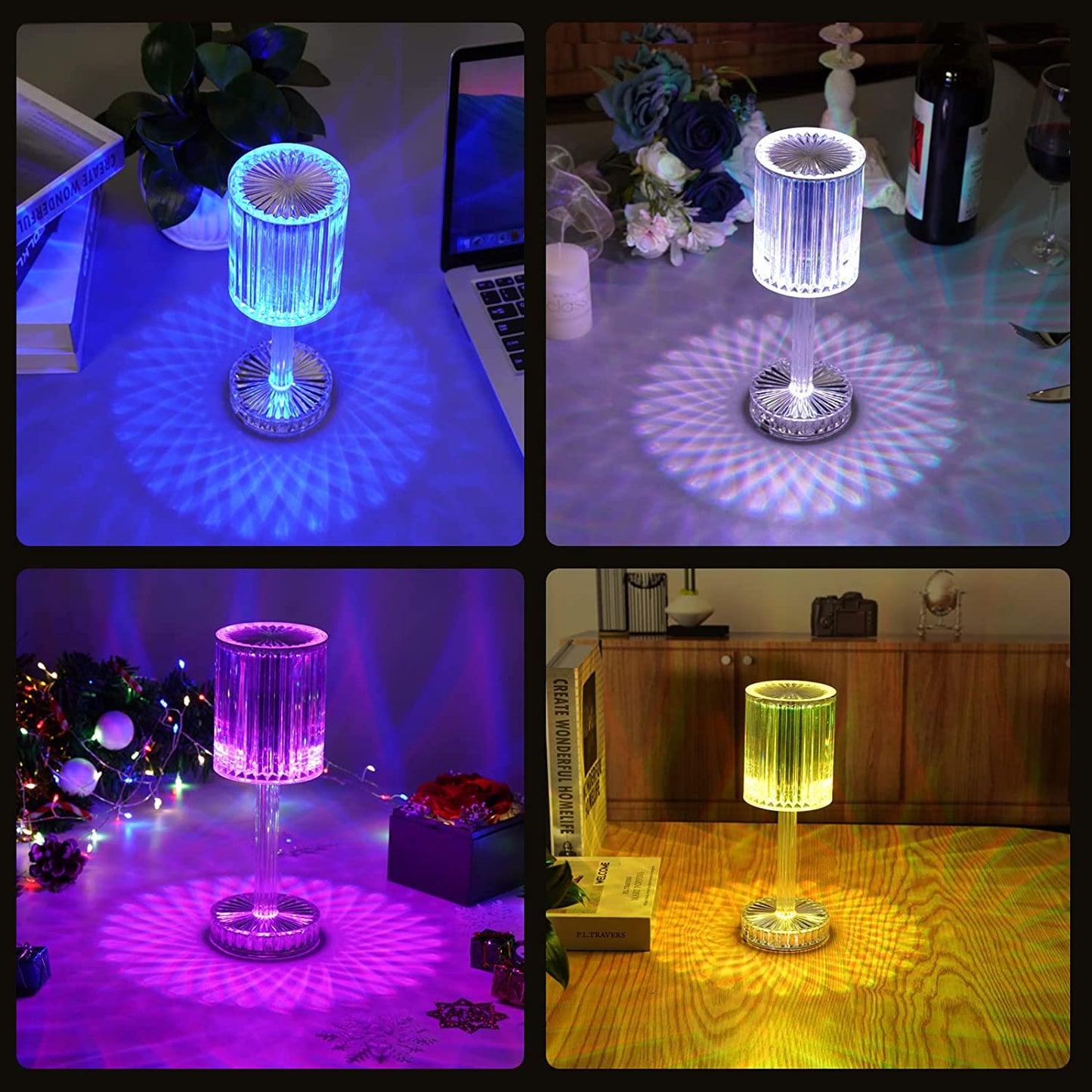 crystal table lamp, touch control lamp, usb table lamp, color changing lamp, nightstand lamp, bedroom lamp, modern desk lamp, led crystal lamp