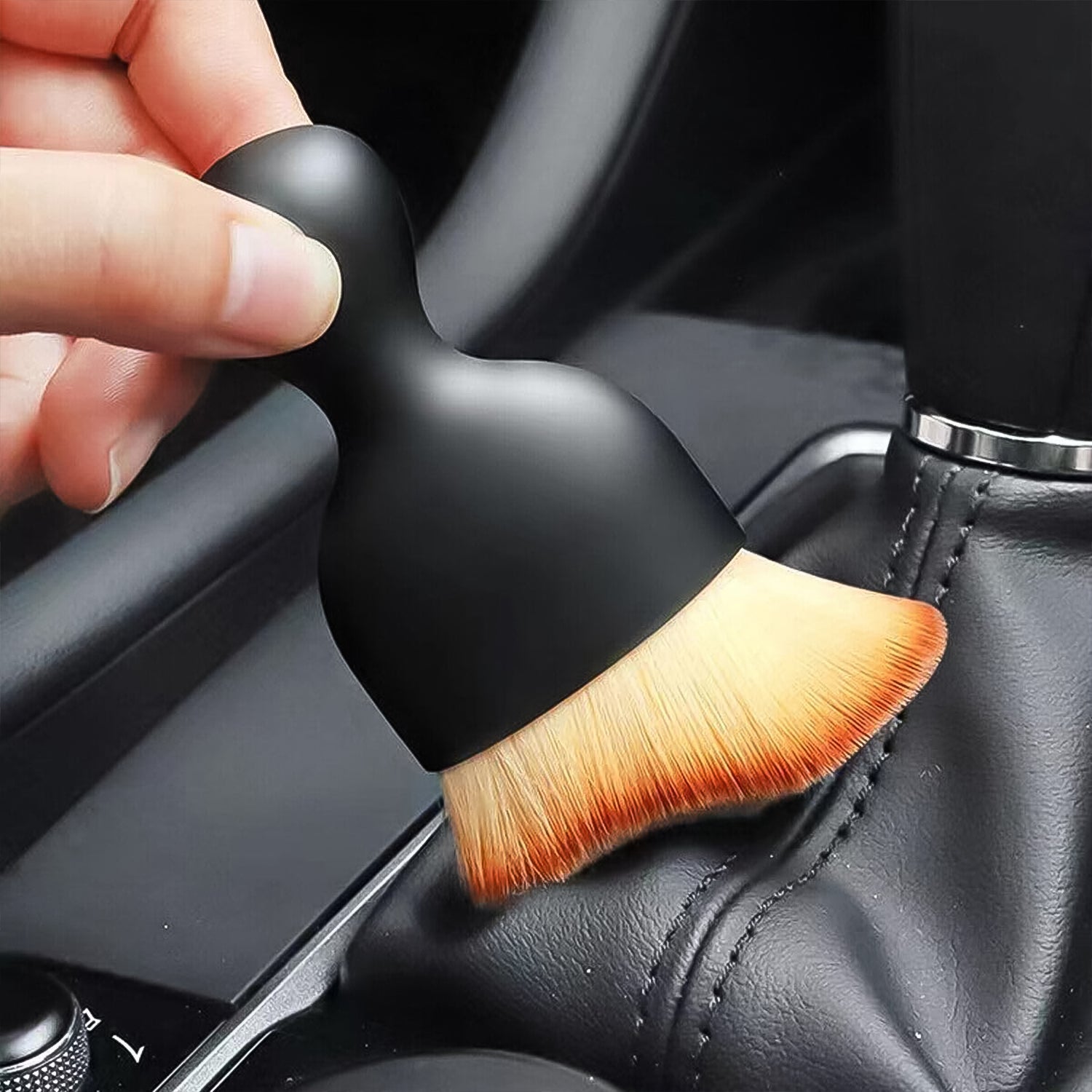 best mini car interior cleaning soft brush 2 pc set in India, car cleaning brush for dashboard and air vents, soft bristle duster brush for car interior detailing, compact car brush set for deep interior cleaning, portable car duster for tight spots and crevices,