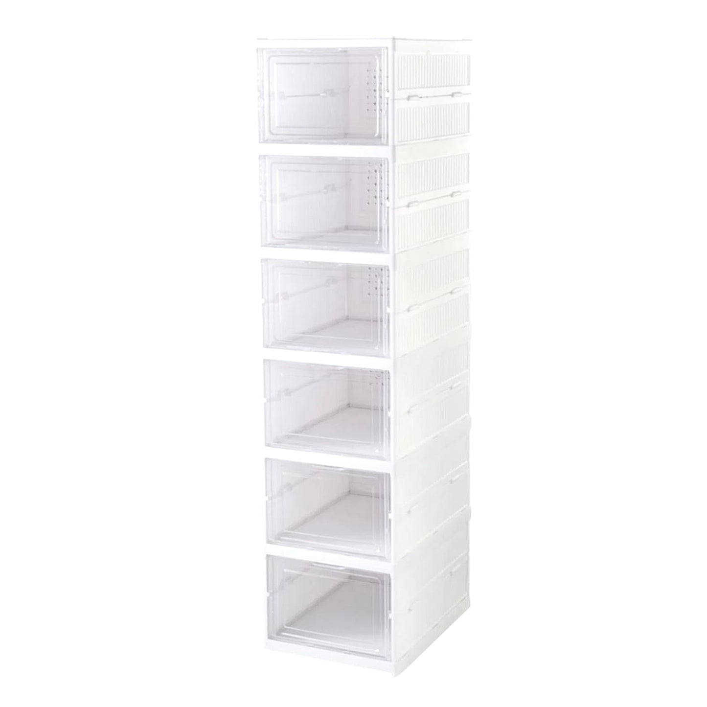 6‑layer stackable foldable storage organizer cart with wheels, portable utility trolley for clothes kitchen closet bathroom, collapsible multi-tier plastic storage cart, rolling organizer cart 6‑layer
